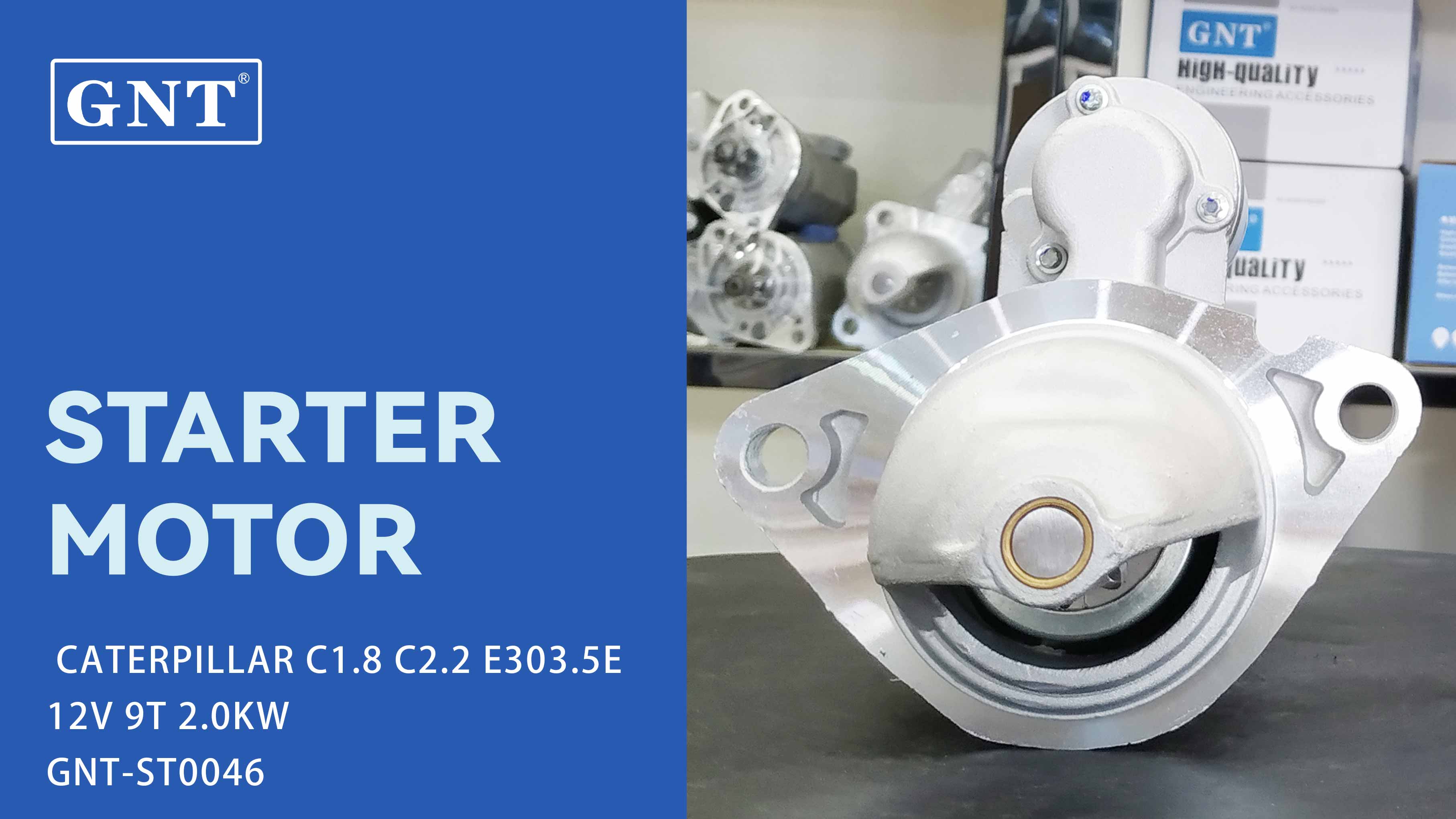 12V 9T Starter compatible with CATERPILLAR C2.2 Engine 1633361 3082293 ...