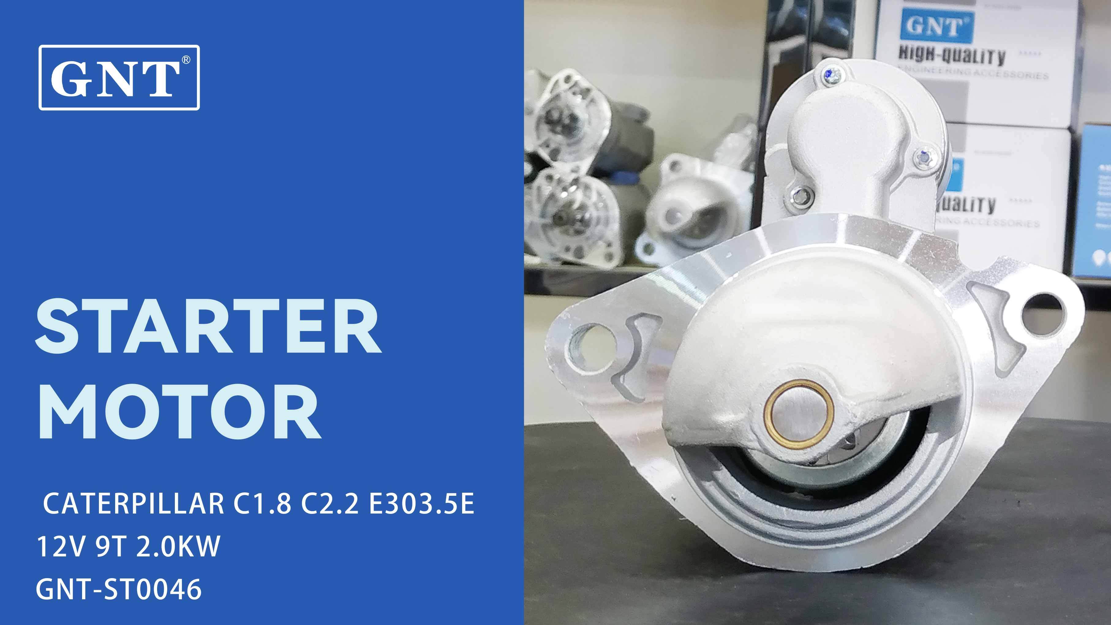 12V 9T Starter compatible with CATERPILLAR C2.2 Engine 1633361 3082293 3335930 3984818 4235606 4618764 333C5358 333C5935 71435600 71440482
