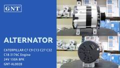 24V 150A Alternator compatible with CATERPILLAR C7 C9 C13 C18 Engine 20R0053 2721889 DAN2002 1012109010 1012109011 ALN9010WA