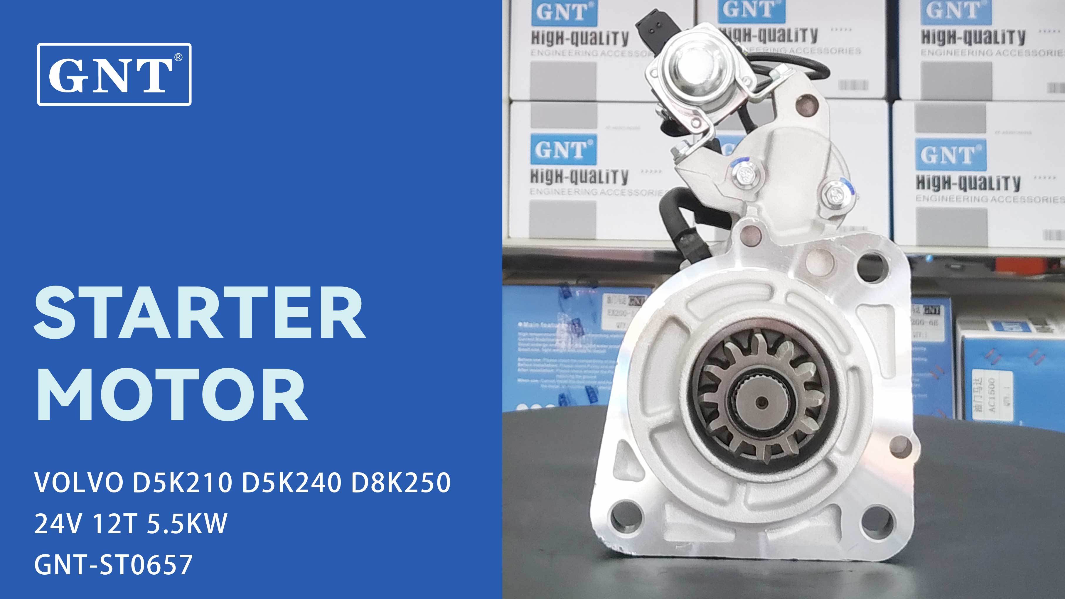 24V 12T Starter compatible with VOLVO D5K210 Engine M009T67171ZX M009T67172 M009T67172ZX M009TD0171ZX M009TD0181 M009TD0181AM M009TD0181ZX