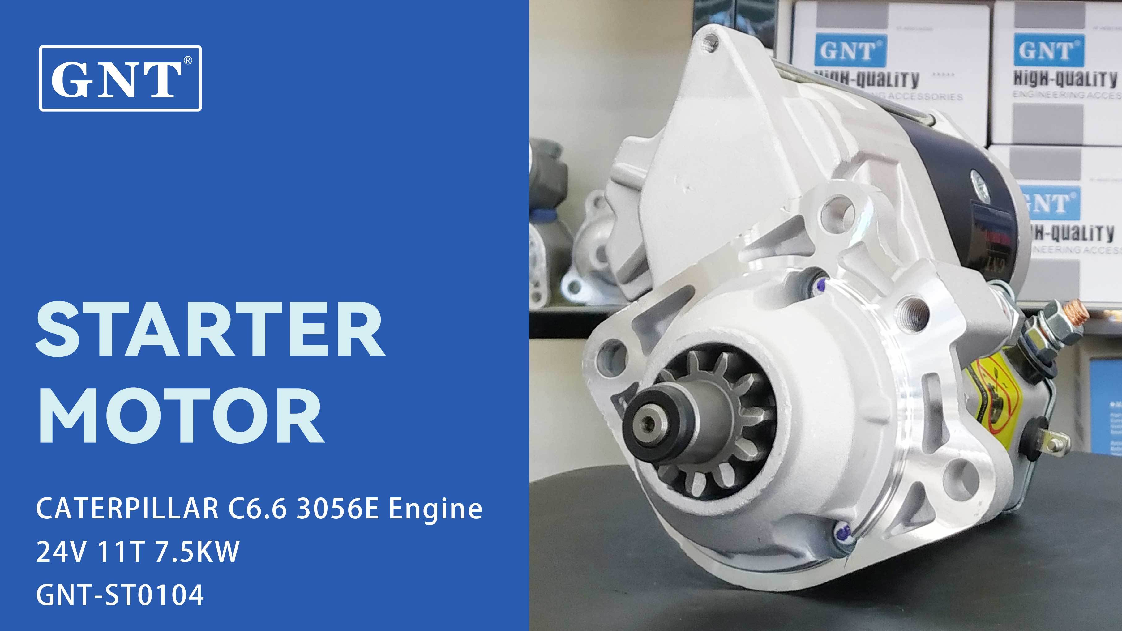 24V 11T Starter compatible with CATERPILLAR 3056E Engine DSN2005 DSN2020 DSN2025 016572 10913N 18458N CST40645AS CST40645GS 114277