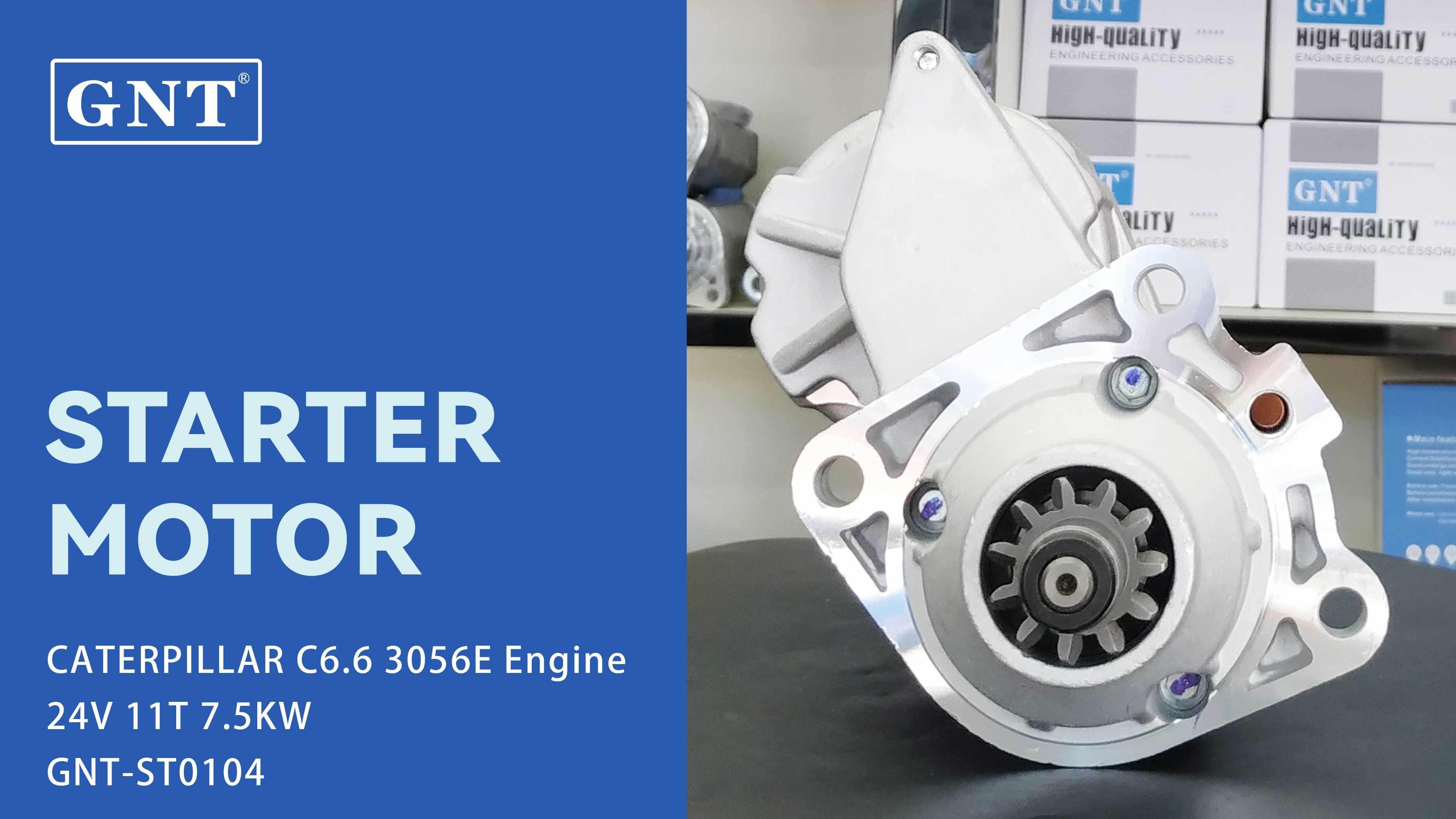 24V 11T Starter compatible with CATERPILLAR 3056E Engine 20R4041 2342637 3006868 2873K415 R270475 RE500199 RE500345 RE70475 RE70961