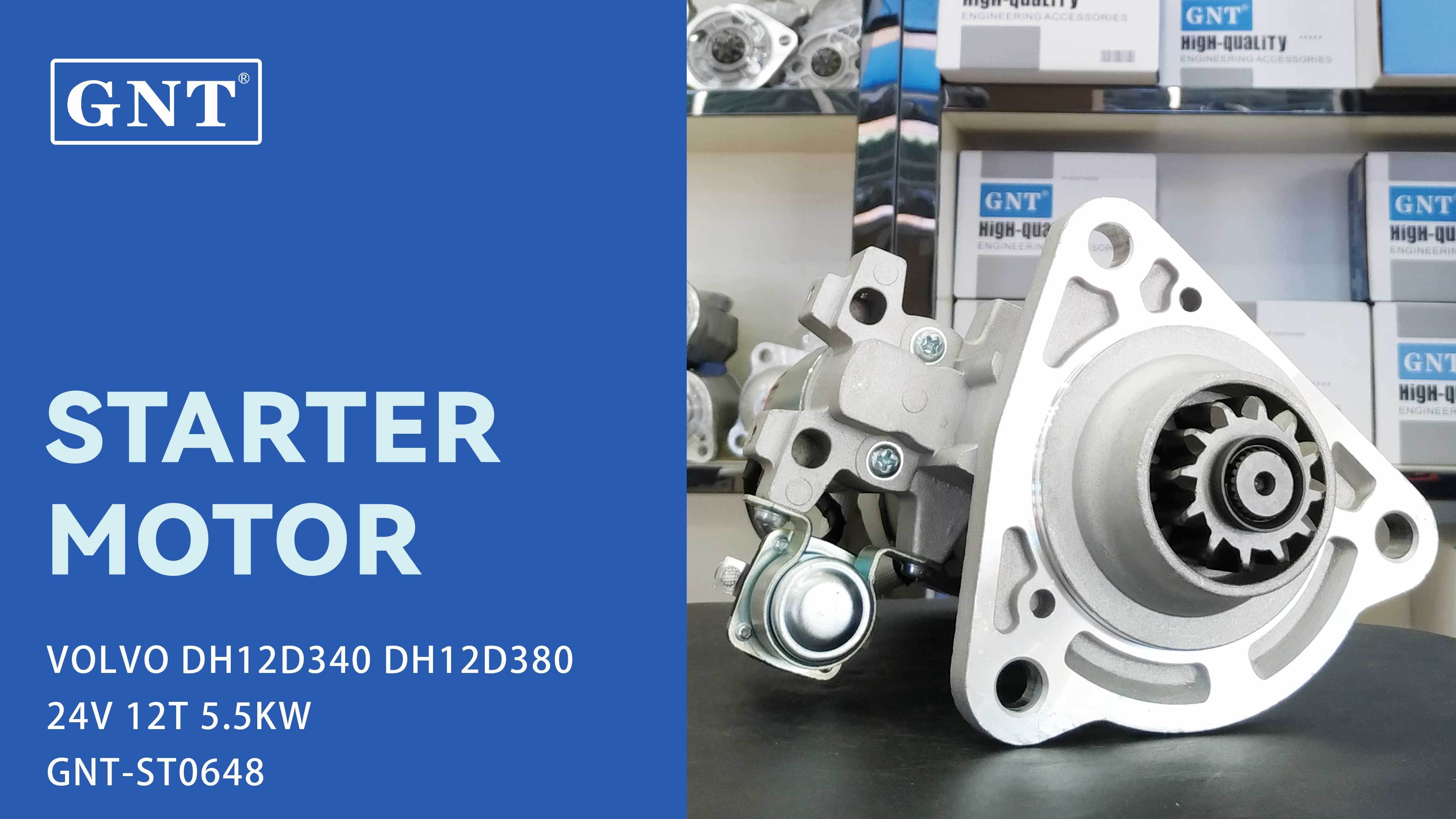 24V 12T Starter compatible with VOLVO D13B440 Engine 0001261049 0986025450 M009T61171 M009T64171 M9T61171 M9T64171 M009T66373 M9T61171AM