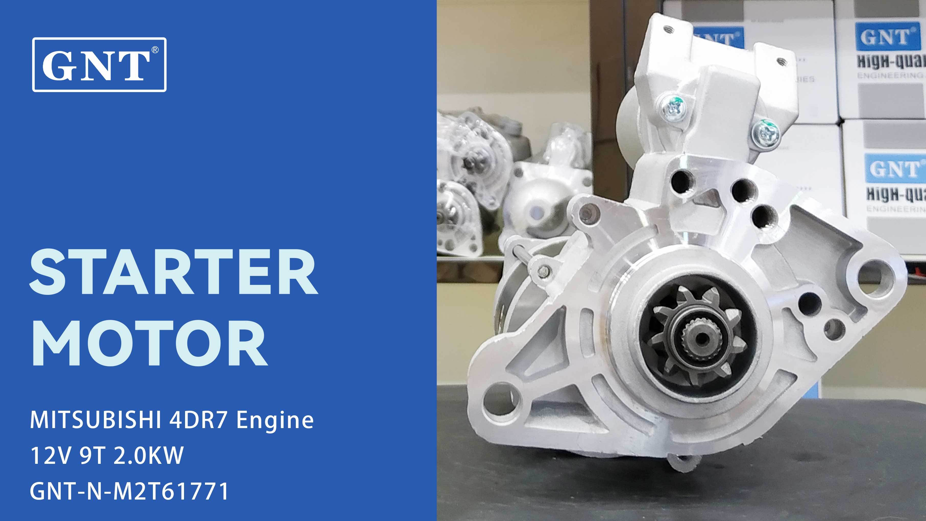 12V 9T Starter compatible with MITSUBISHI 4DR7 Engine M002T56871 M002T57871 M002T61771 M005T22072 M005T23871 M2T56871 M2T57871 M2T57881