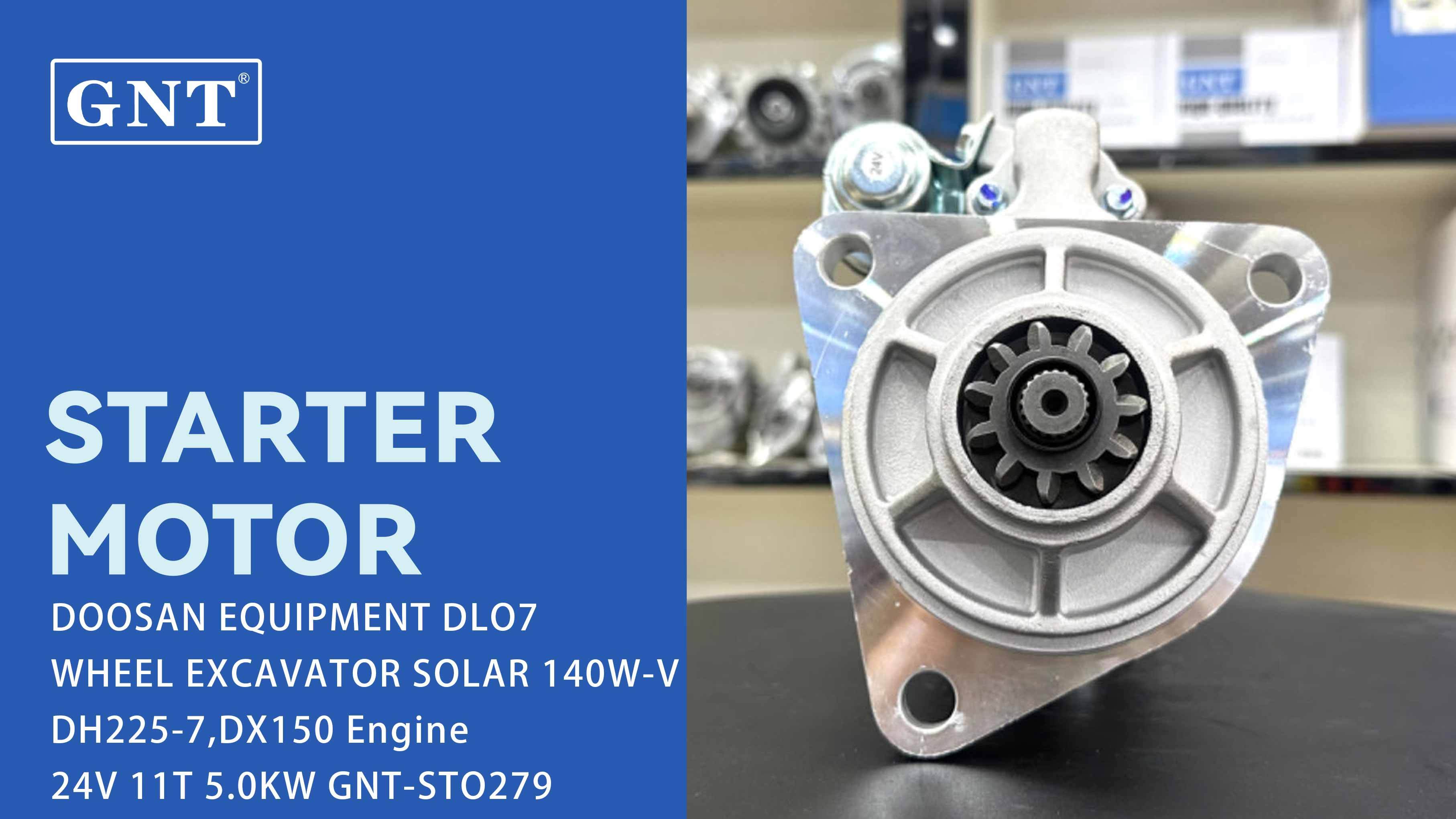 DL07 Starter Motor DH225-7 DOOSAN Engine 19080032, 19080033, 8200475, 8200734, 8200777, DRS0632, DRS0632N