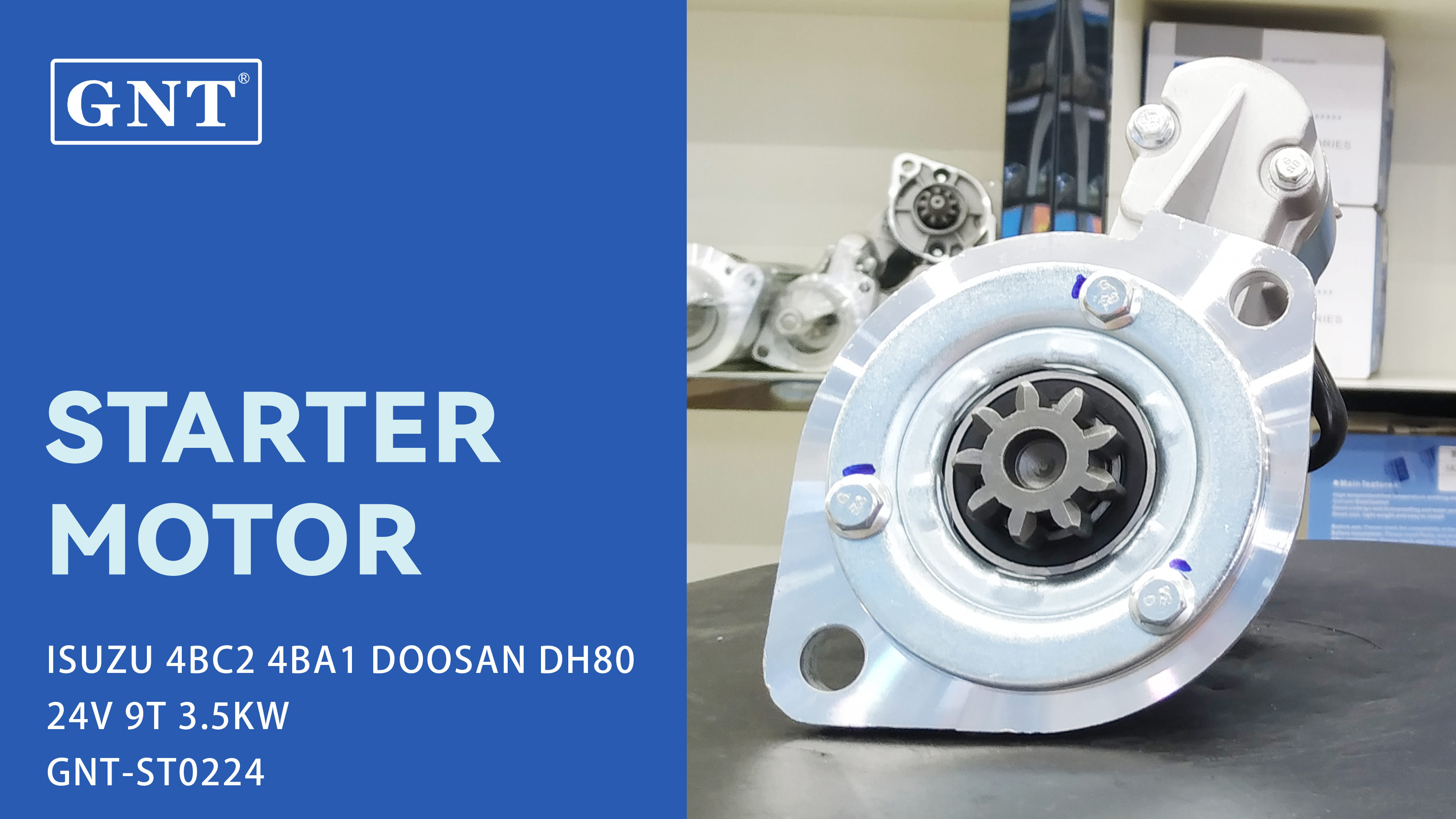 24V 9T Starter compatible with ISUZU 4BC2 Engine S2403 S2403A S2403B S2403C S2413 S25120 S25120A S25121 S25161 S2521 5811001280 5811001281