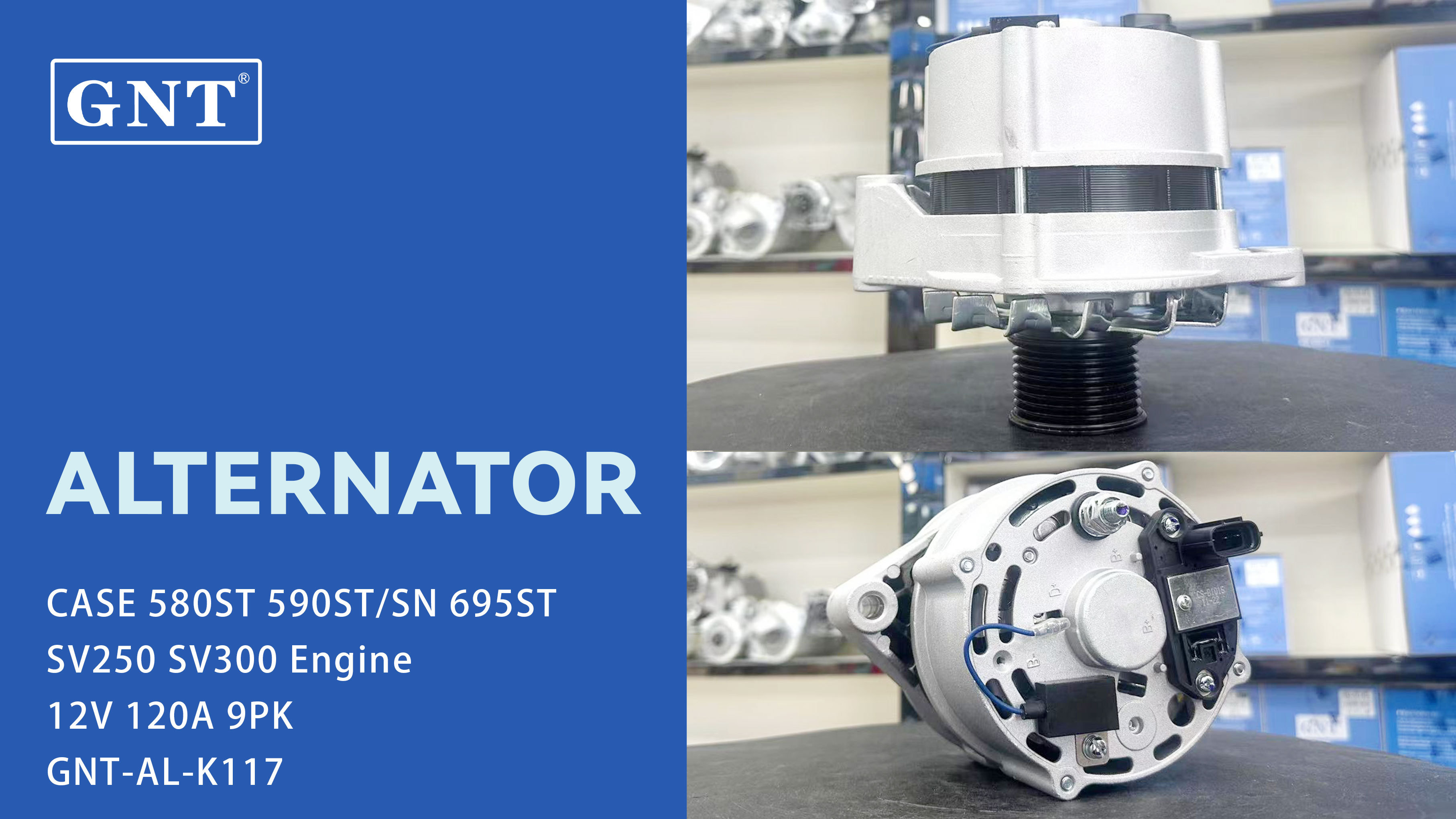 12V 120A High quality Alternator for CASE 580ST Engine 162000090143, MG137, 11204061, 11204320, 11204363, 11204669