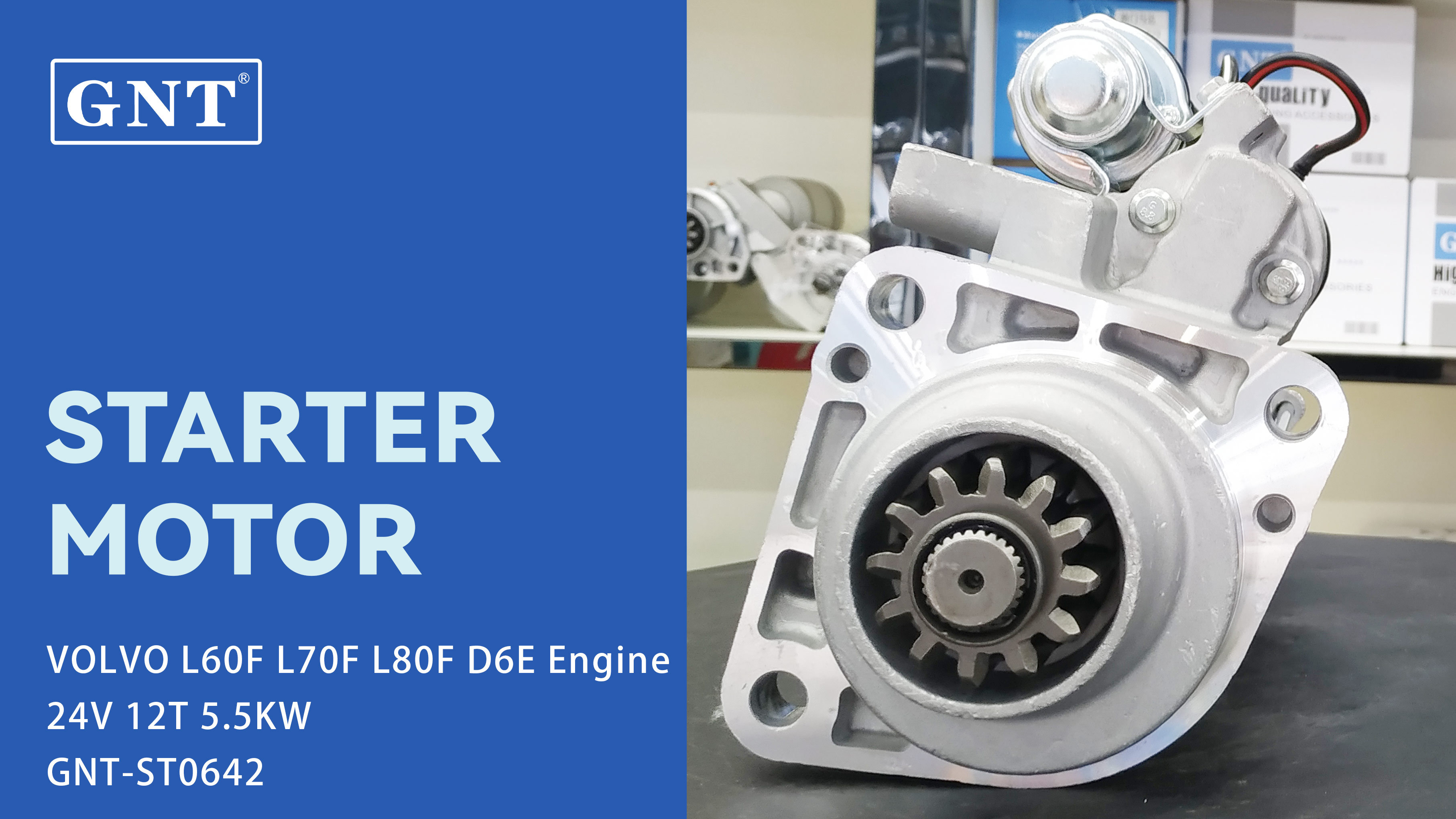 24V 12T Starter motor compatible with VOLVO L70F L80F Engine M9TD2071AM M9TD2081 M9TD2081AM 20900793 21314102 22851167 01182760 03050483