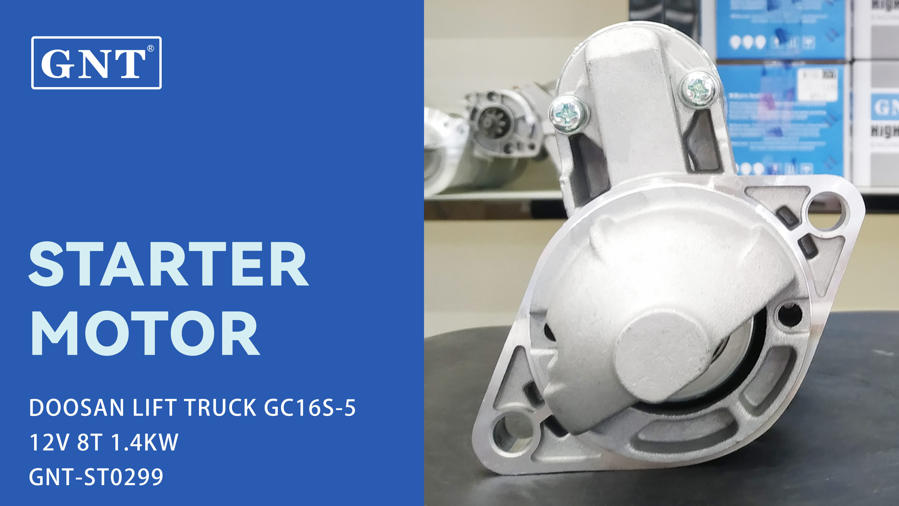 12V 8T GNT Starter Motor compatible with DOOSAN LIFT TRUCK GC16S-5 Engine 3610023C00 A403730 1250438 450438 BN3610023C00 CST32154