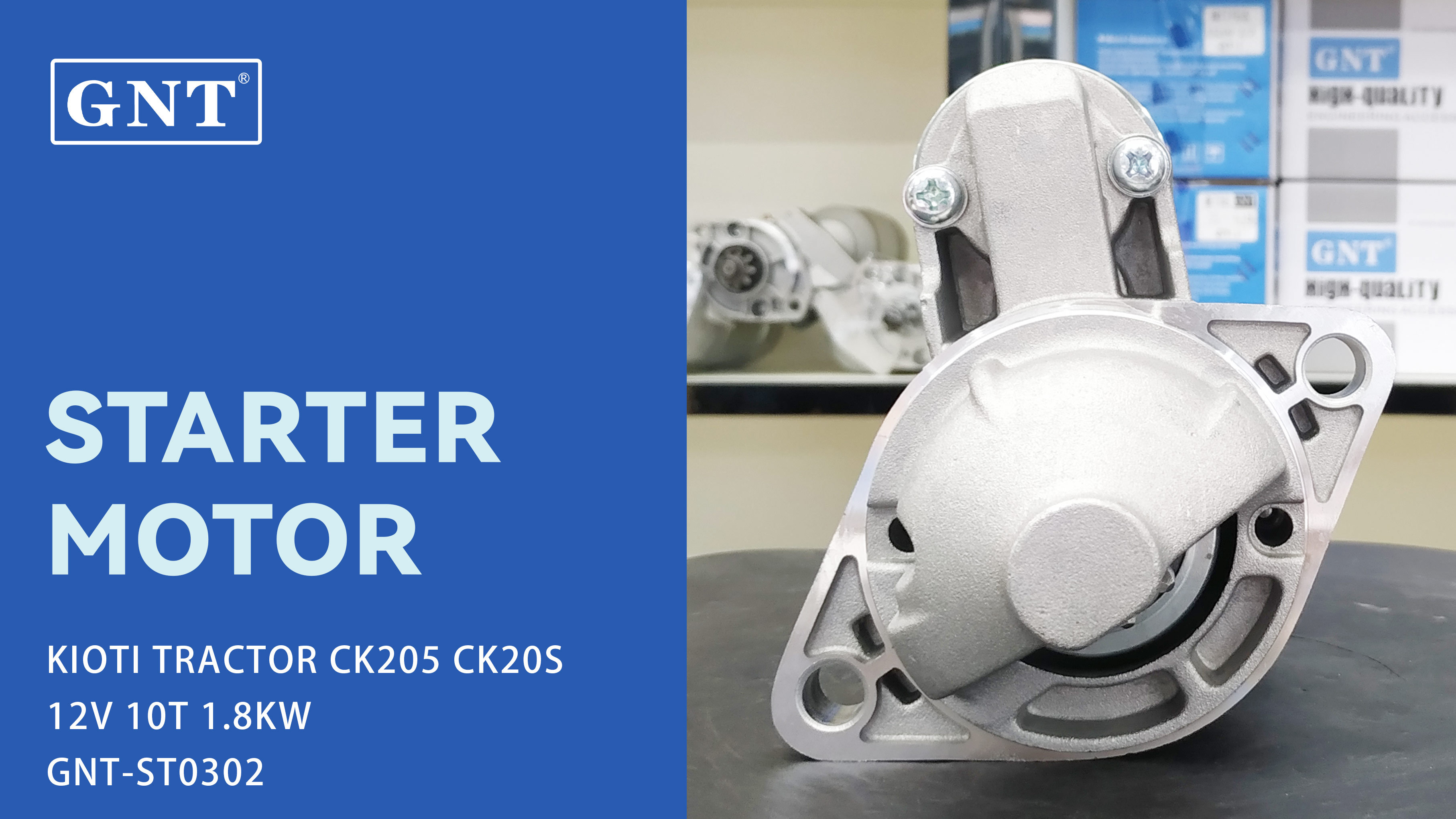 12V 10T GNT Starter Motor compatible with KIOTI TRACTOR CK20S CK205 Engine E576063011 1251016 600326 S000V251016 STA9326BA