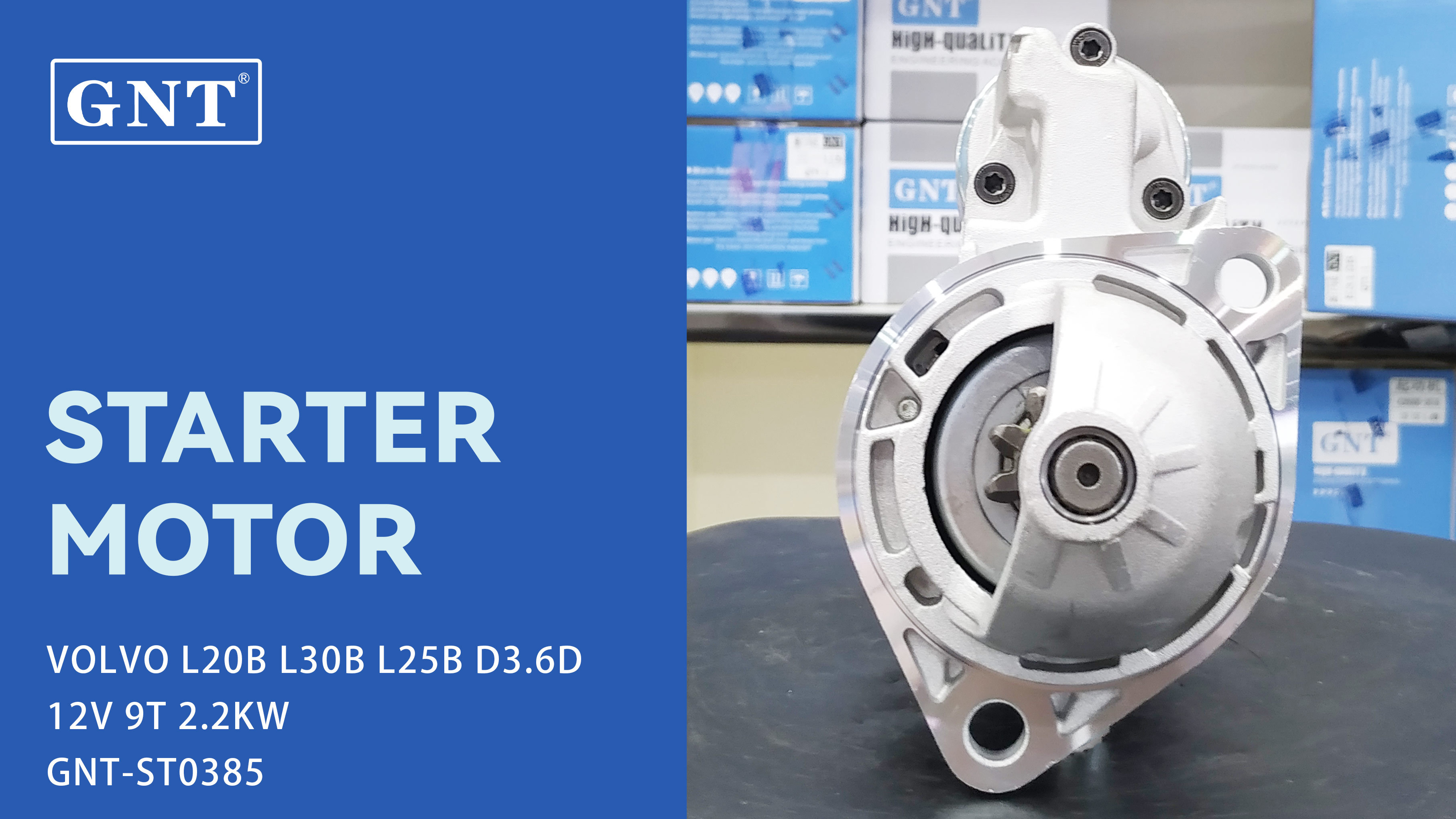 12V 9T GNT Starter compatible with VOLVO L20B L30B Engine 0001223016 0001223021 0986019820 1986S00755 F032113181 0001109369 0001109460