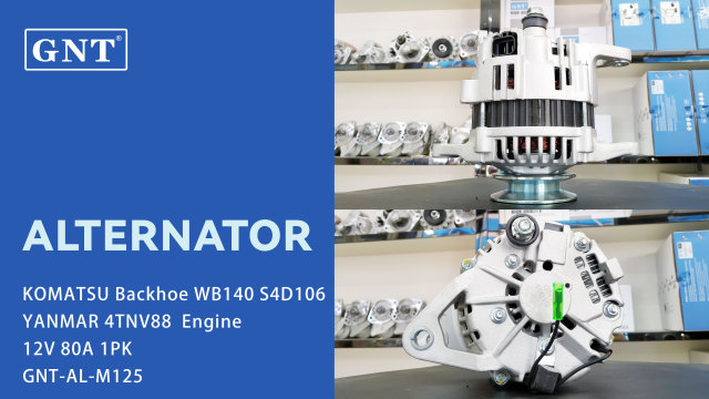 12V 80A GNT Alternator compatible with KOMATSU Backhoe WB140 Engine DRA1692 2506162 LR180763 136162 DA2802 LRA4047 12391077210 CAL20157