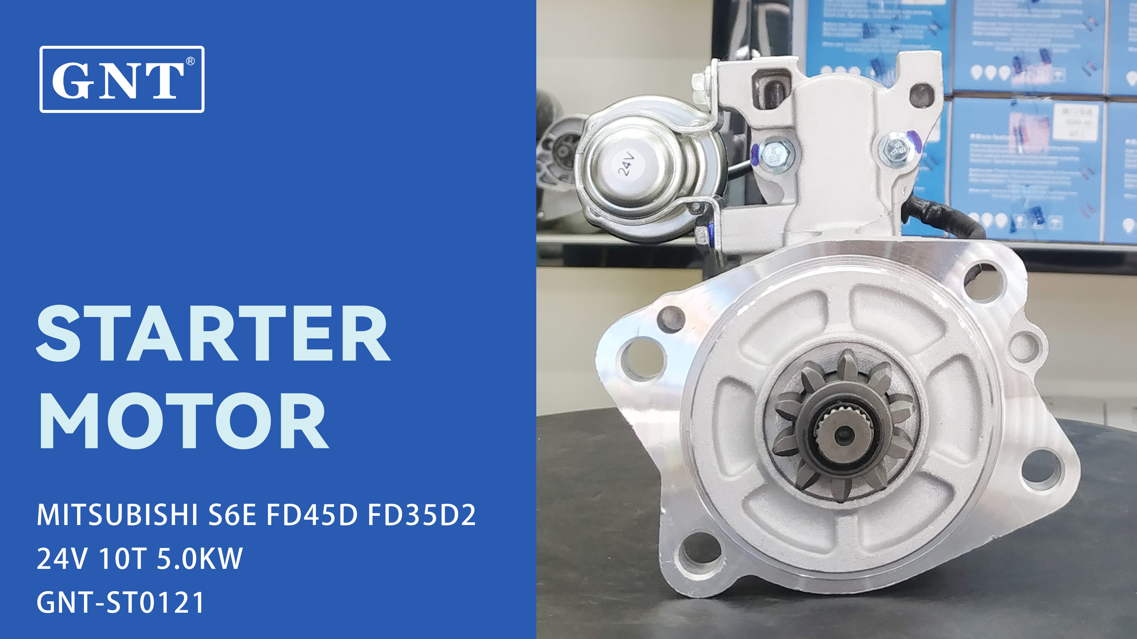 24V 10T GNT Starter compatible with MITSUBISHI S6S Engine 33B6600200 M8T60371 M008T60371 M008T60373 M008T60375 M3T58771 M008T60372