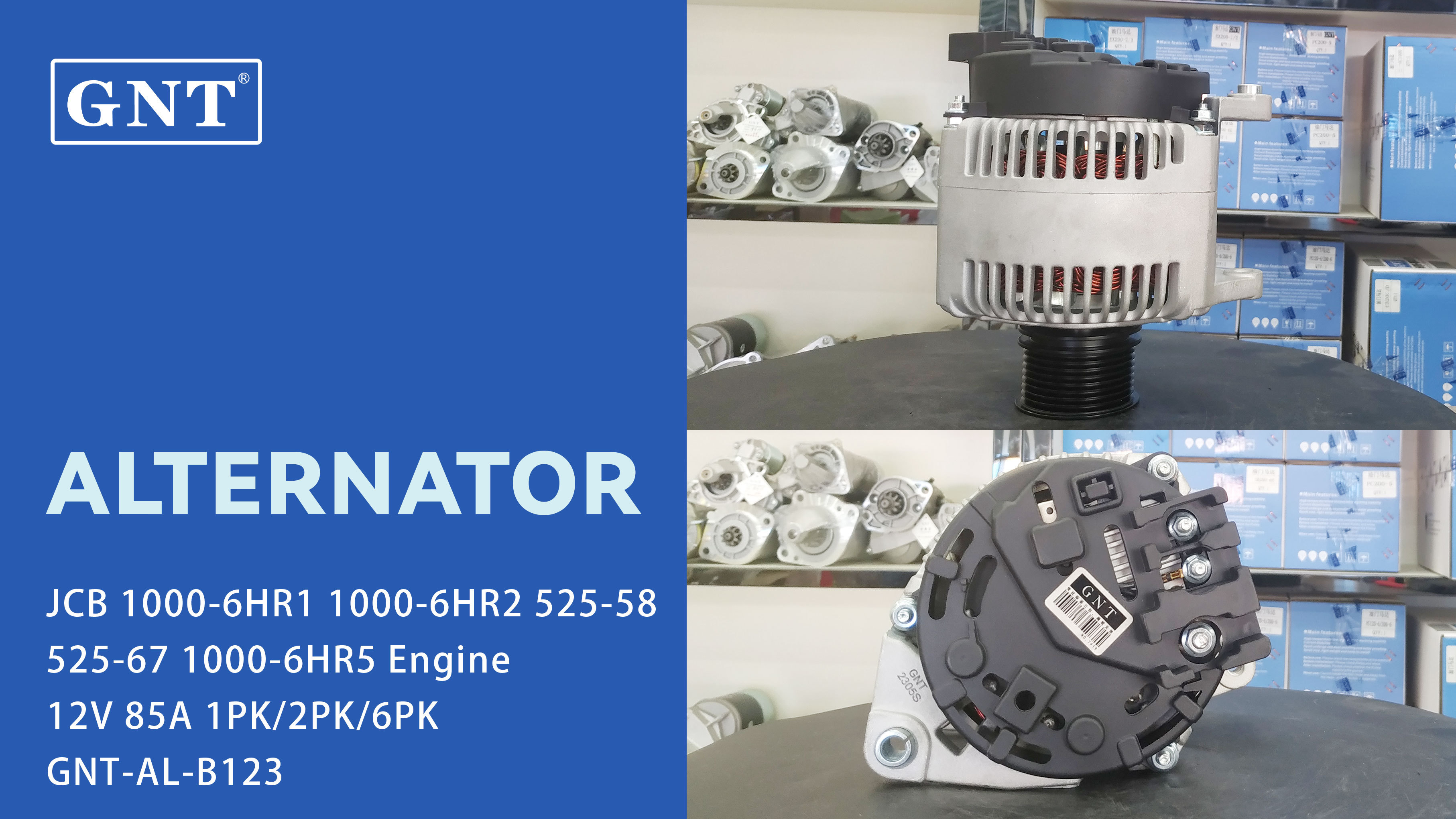 12V 85A Alternator compatible with JCB 1000-6HR5 Engine 2871A301 185046500 2871A302 185046522 2871A156 2871A168 185046501 2871A300 19903012