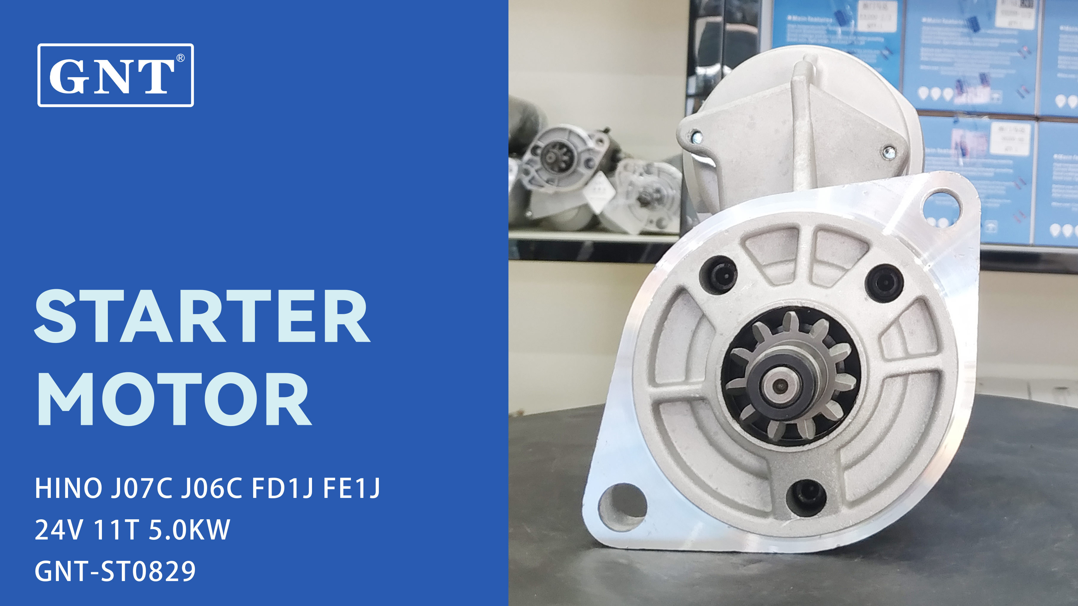 24V 11T GNT Starter compatible with HINO FD1J Engine 03505020242 03505020013 03505020225 03505020233 03505020217 03505020241 03505020243