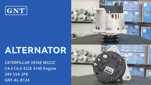 24V 55A Alternator compatible with CATERPILLAR M322C Engine 2253146 3469826 71440208 4246821 063377465010 63377465 LRA03789 63377465010