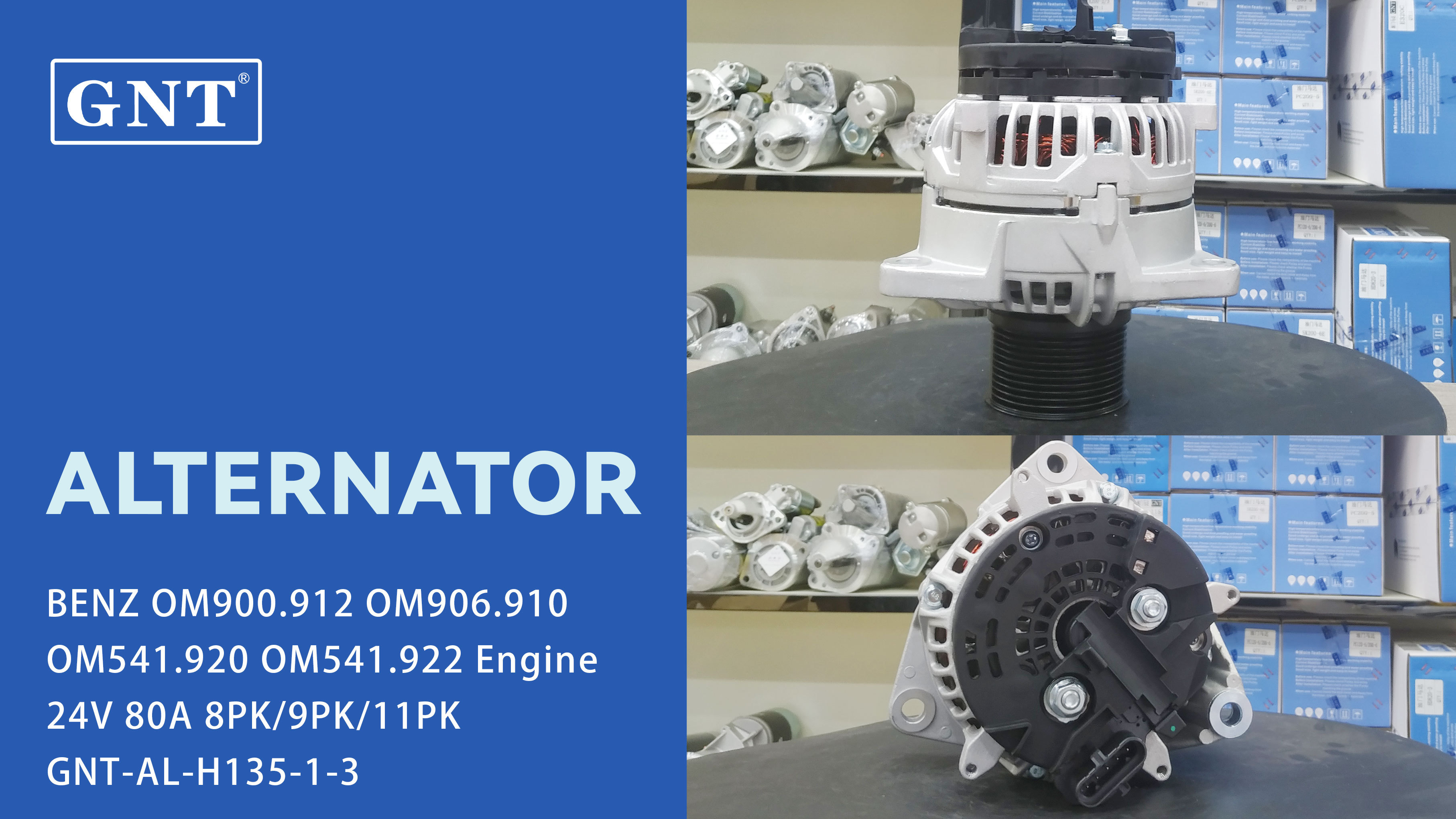 24V 80A  Alternator compatible with BENZ 1016 Engine 0986042360 0986042370 0986042380 0986044223 0986045280 0986048100 1986A00932 F000BL07N2