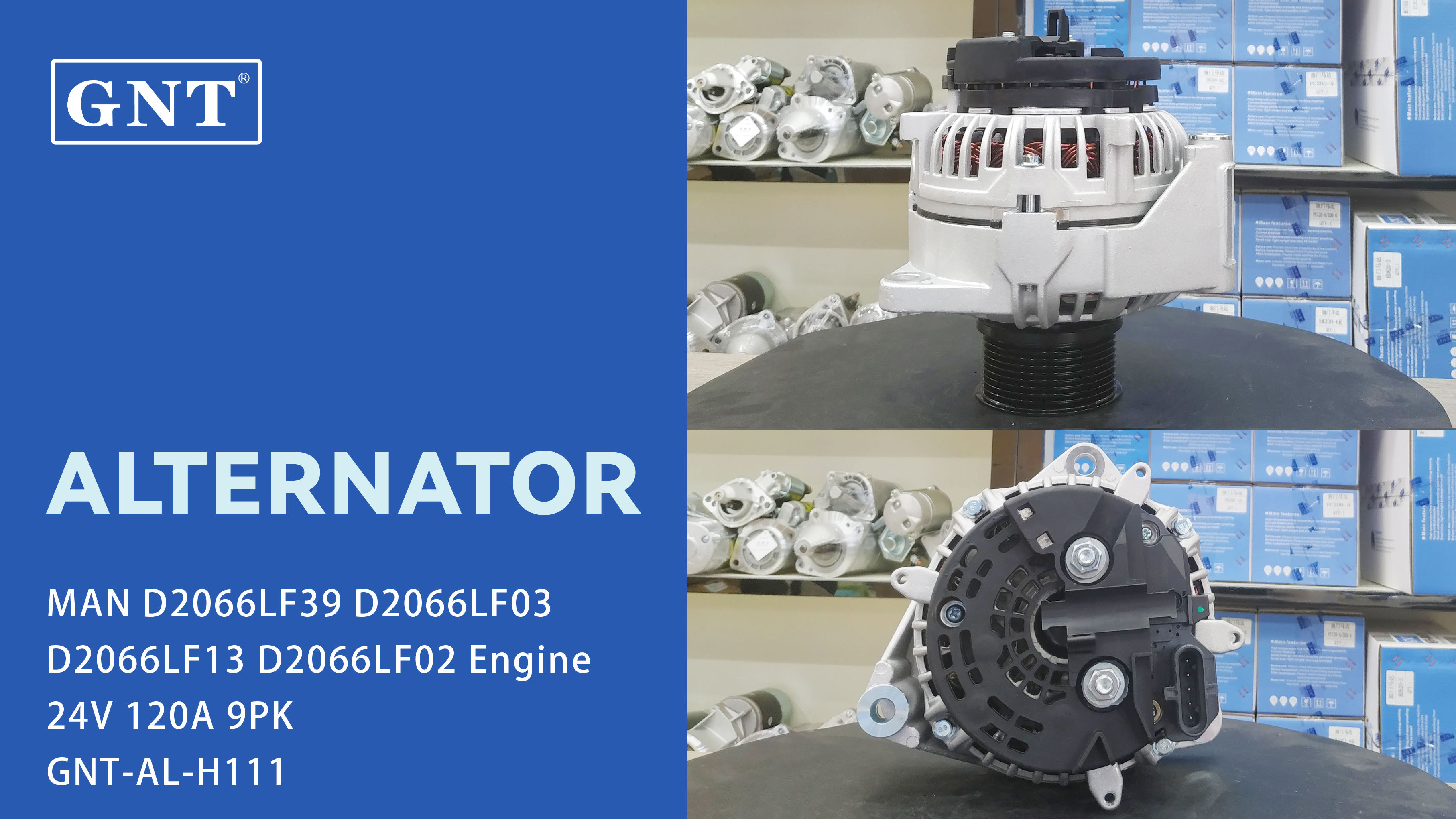 24V 120A Alternator compatible with MAN D2066LF13 Engine 51261017296 DRA0242 51261017278 51261017287 51261017314 51261017315 51261017283
