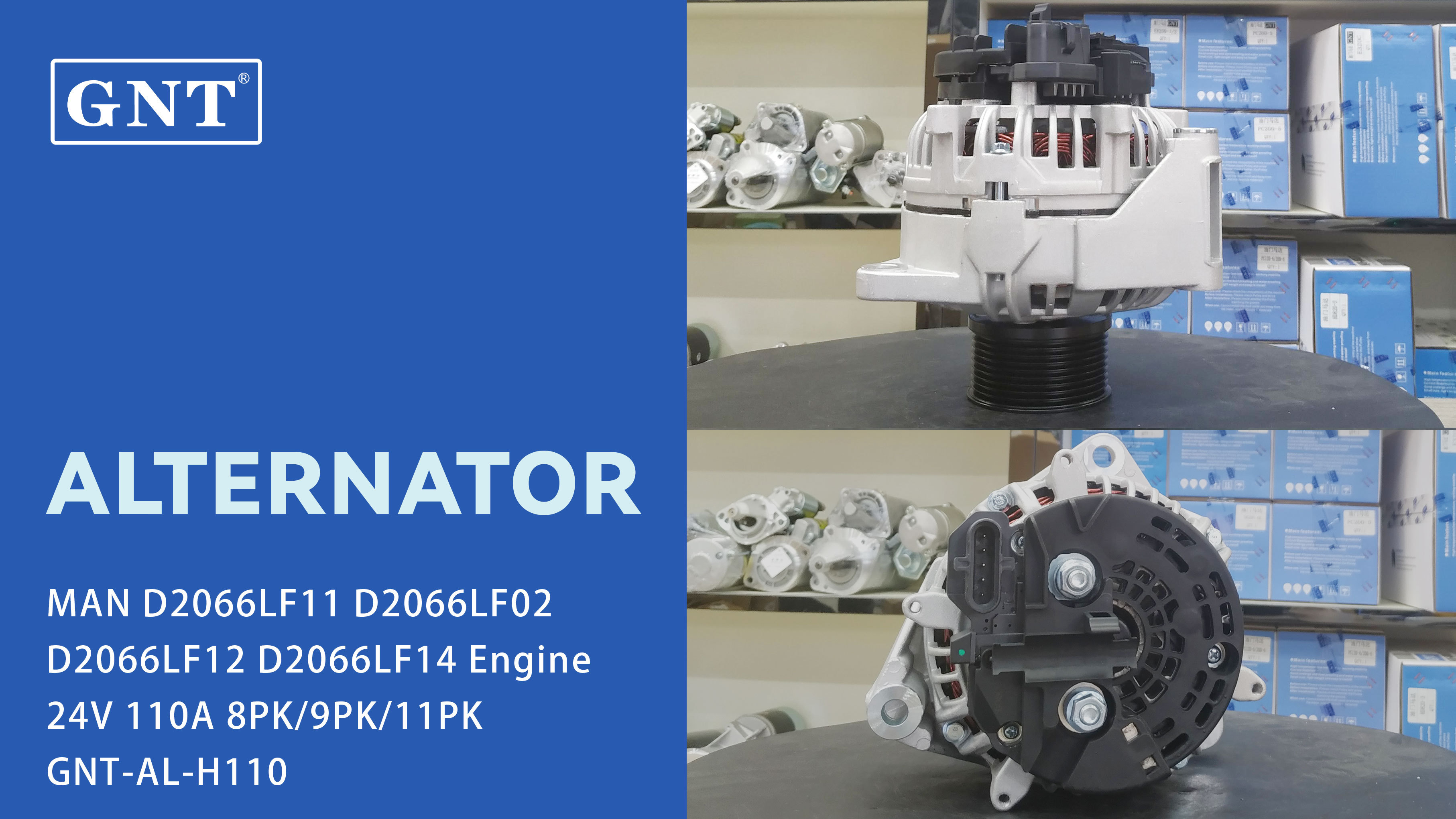 24V 110A GNT Alternator for MAN D0836LFL51 Engine 1986A00514 51261017259 1986A00519 51261017268 1986A00969 51261019268 11209607 MARC1871