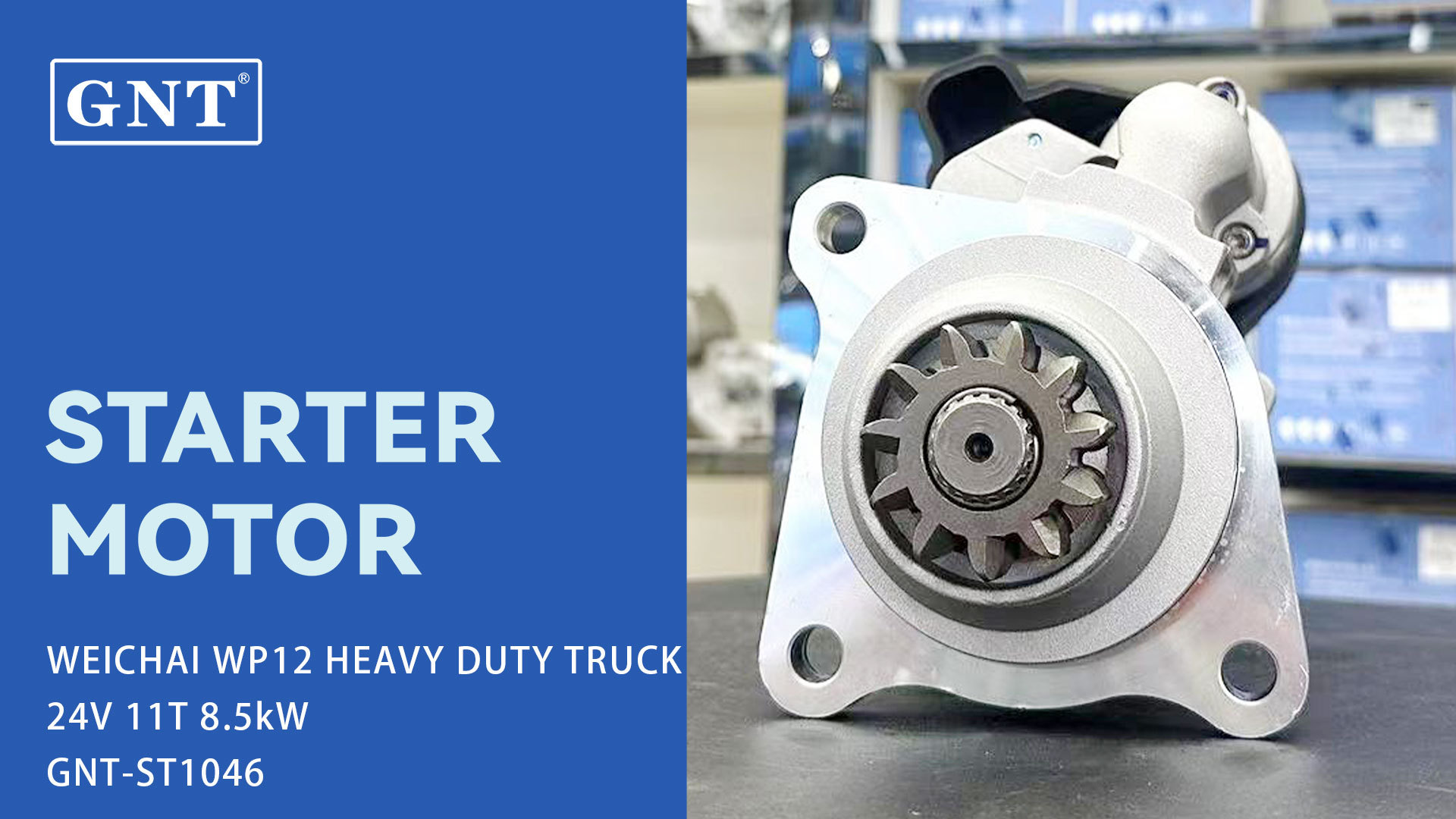 24V 11T GNT Starter Motor compatible with HEAVY TRUCK WEICHAI WD12 WD612 Engine M9T20271 STR2463 STB4684MH STB4684 0-001-261-015