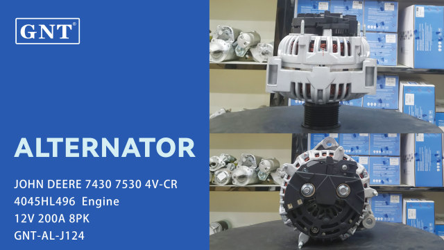 12V 200A Alternator compatible with JOHN DEERE 7430 Engine 0124625029 0124625108 0124625171 0124625172 1986A00955 F00E100154