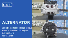 24V 100A GNT Alternator compatible with JOHN DEERE 6090HFC95 Engine 0124655081 0124655190 RE538241 0124655189 RE558676 ALB5081DD