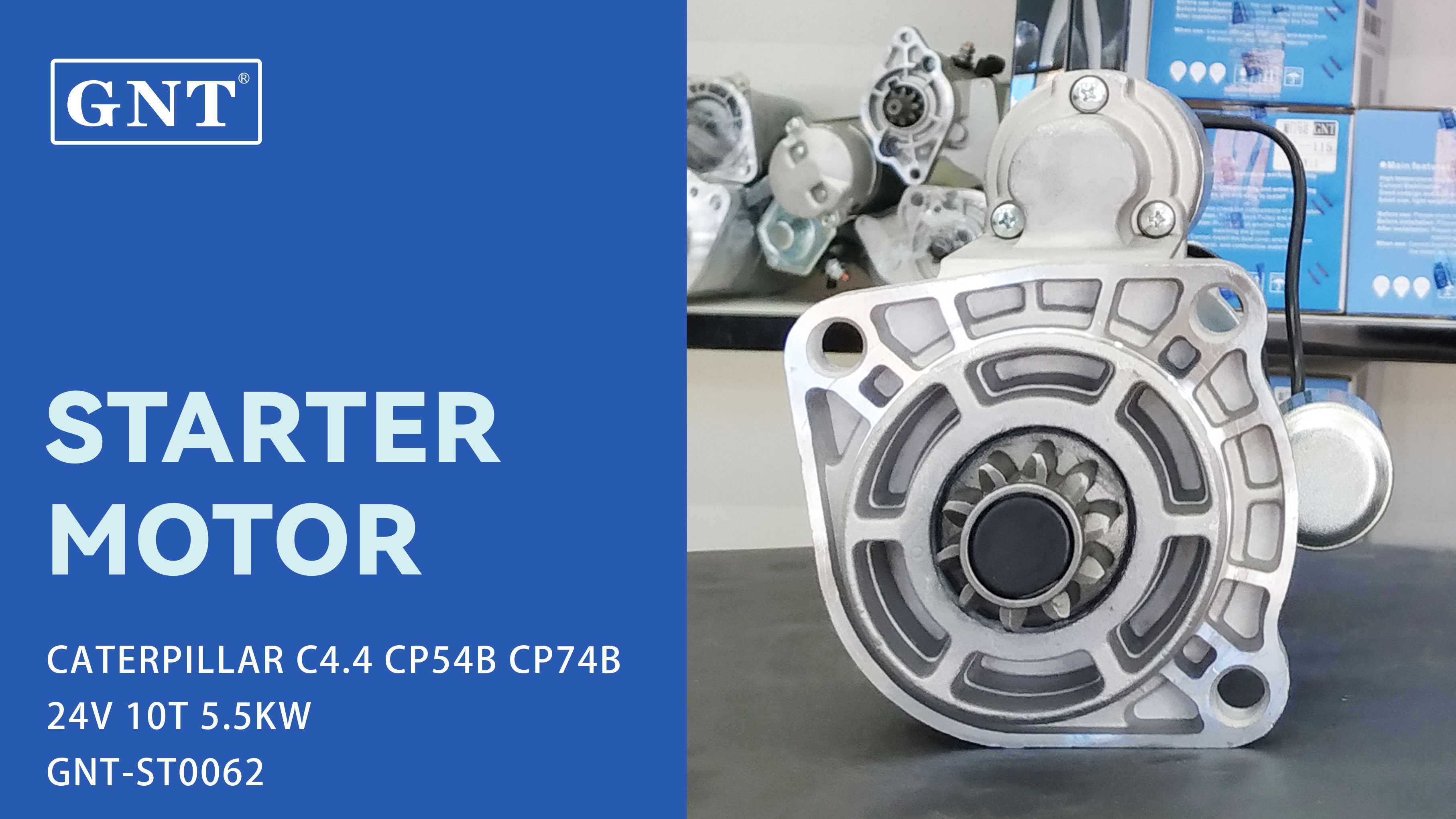 24V 10T GNT Starter Motor compatible with CATERPILLAR C4.4 Engine 3218968 3826587 T411409 11131899 11132187 AZF4699 AZF4839 IS1294