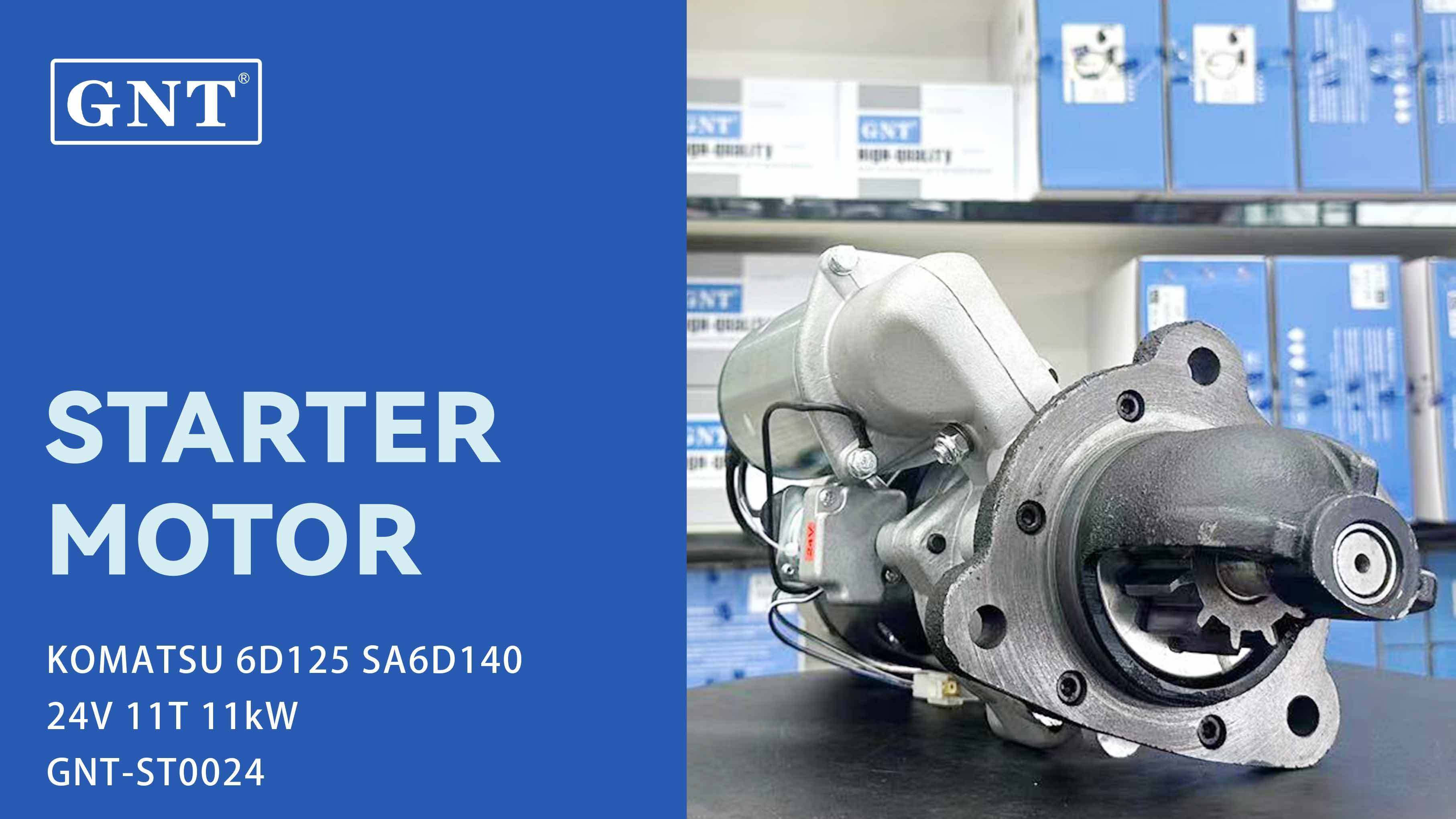24V 11T Starter compatible with KOMATSU 6D125 Engine 0210003392 0210005081 0230006210 0230006211 0230006212 0230006523 0230006610 0230006611