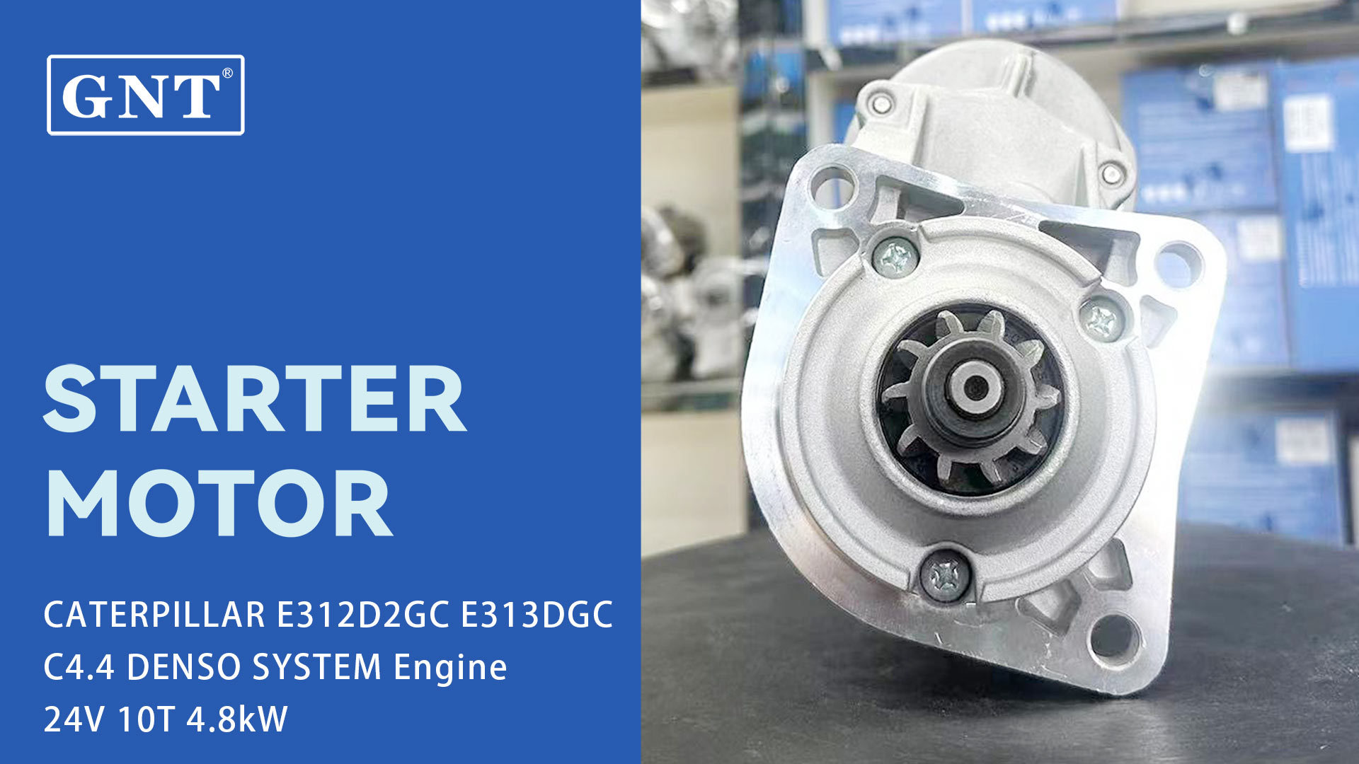 24V 10T Starter motor compatible with CATERPILLAR 924G Engine 0R4321 1006929 1430541 1430543 2253150 3575205 OR4321 MS130