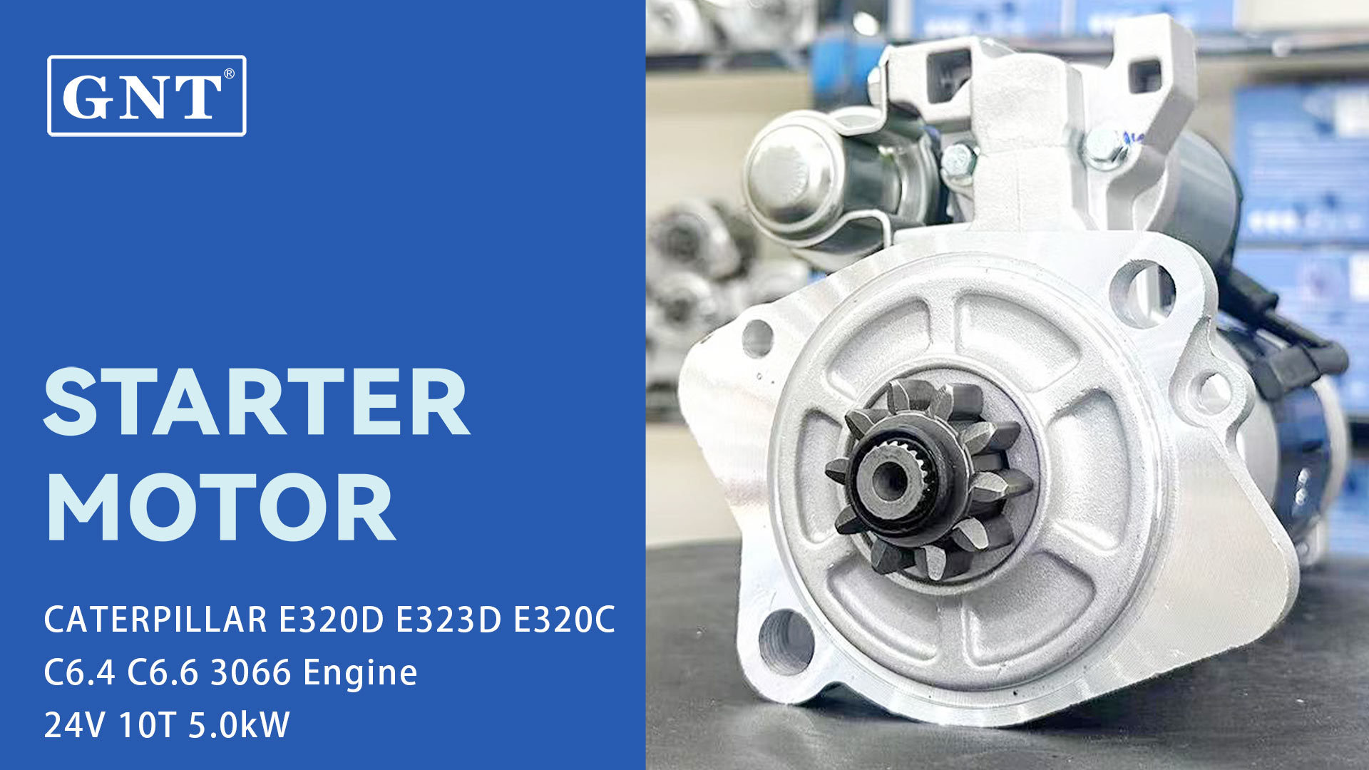 24V 10T Starter motor compatible with CATERPILLAR C6.4 Engine 32B3312500 32B6602102 32B6602500 32B6612100 32B6612500 M008T60871 M008T60872 M008T60873