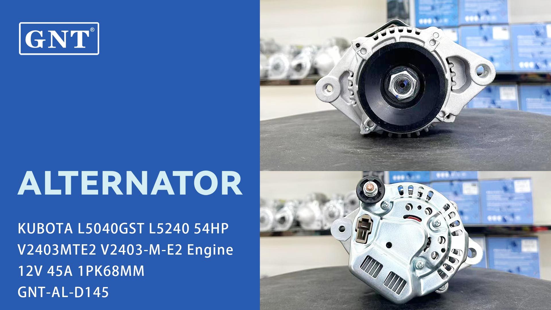 12V 45A Alternator compatible with  KUBOTA L5040GST L5240 V2403-M-E2 Engine 114751 1012113780 1012113781 1012118940 T106515682 11632N