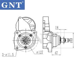 24V 11T Starter motor compatible with JOHN DEERE 6-466 Engine 2280009150 DSN2016 2280009151 RE504245 RE506103 RE537519 2280809151 RE539695