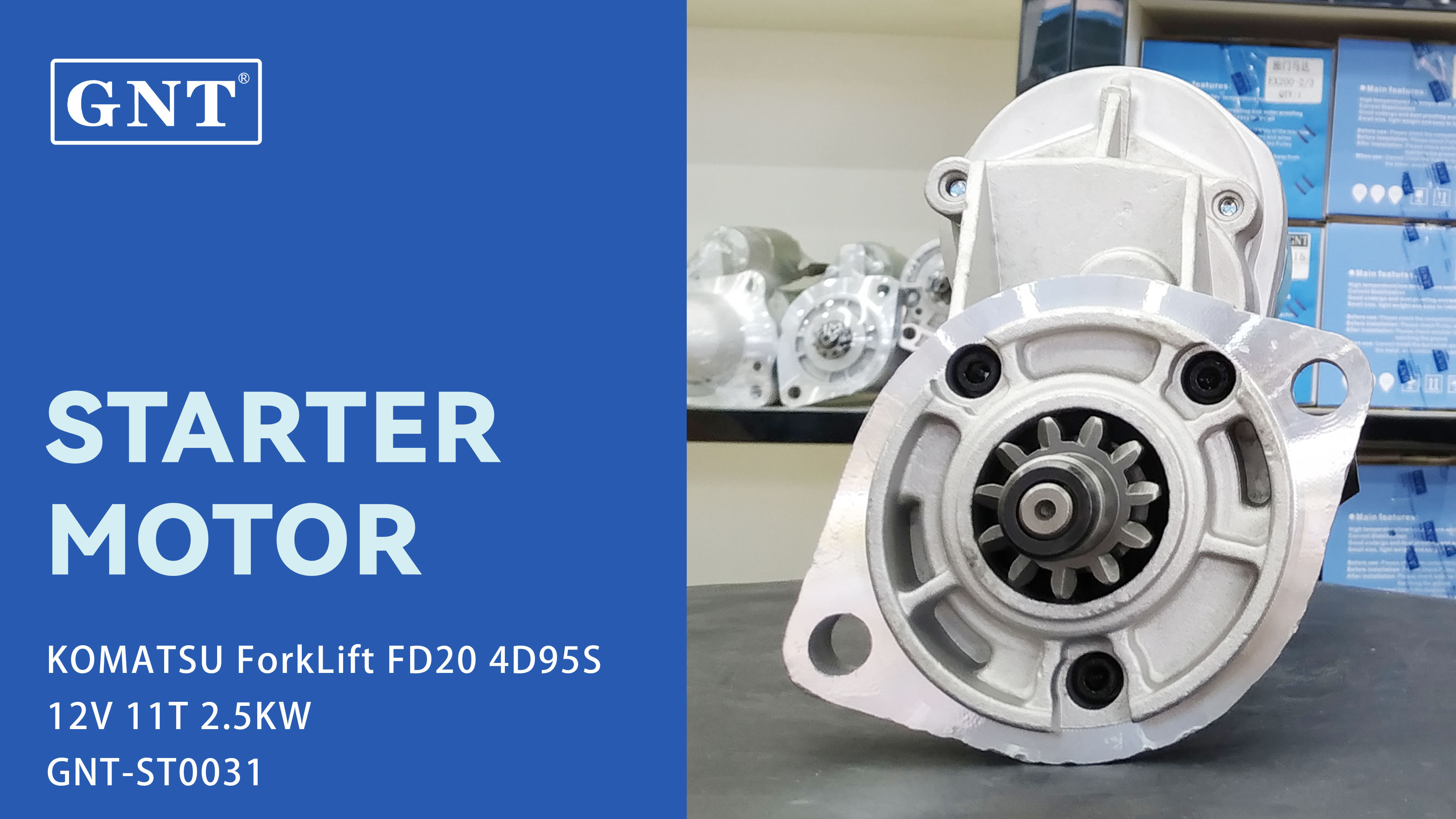 12V 11T GNT Starter motor for KOMATSU ForkLift FD20 Engine 1280009972 65262017054 2280000190 031115090 2280000191 LL04A03 1591661