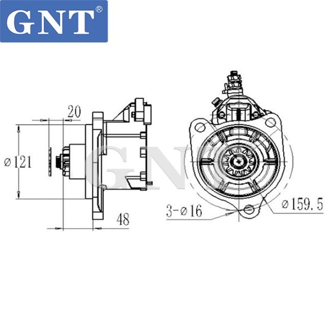 24V 11T GNT Starter Motor for HINO 3KC1 Engine 281002862 03656020011 281002862A 281002863 03656020012 281002863A 281002864 281002864A