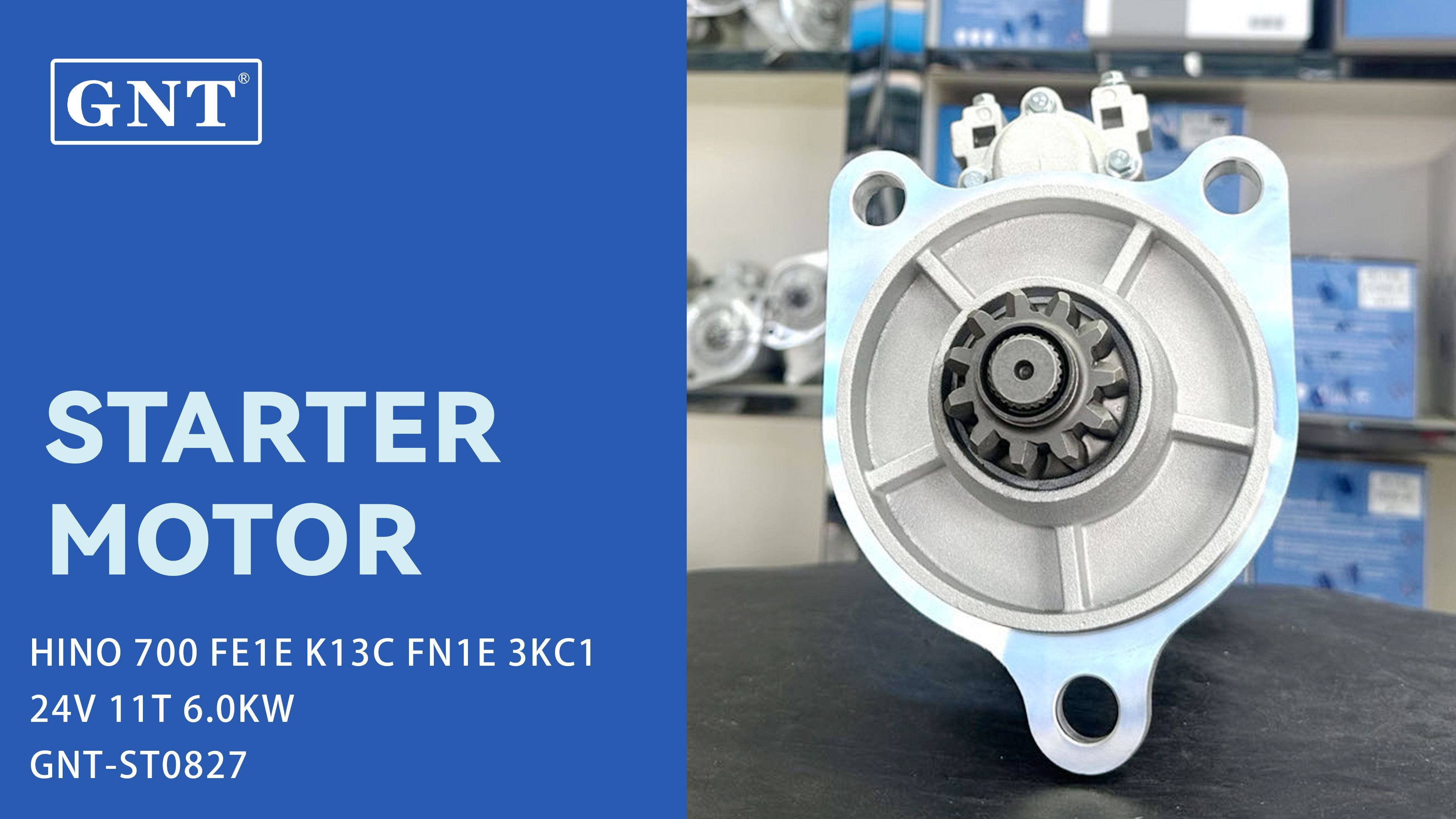 24V 11T GNT Starter Motor compatible with HINO 700 3KC1 FR1E Engine 03656020096 28100E0640 03656020097 03656020190 28100-E0640