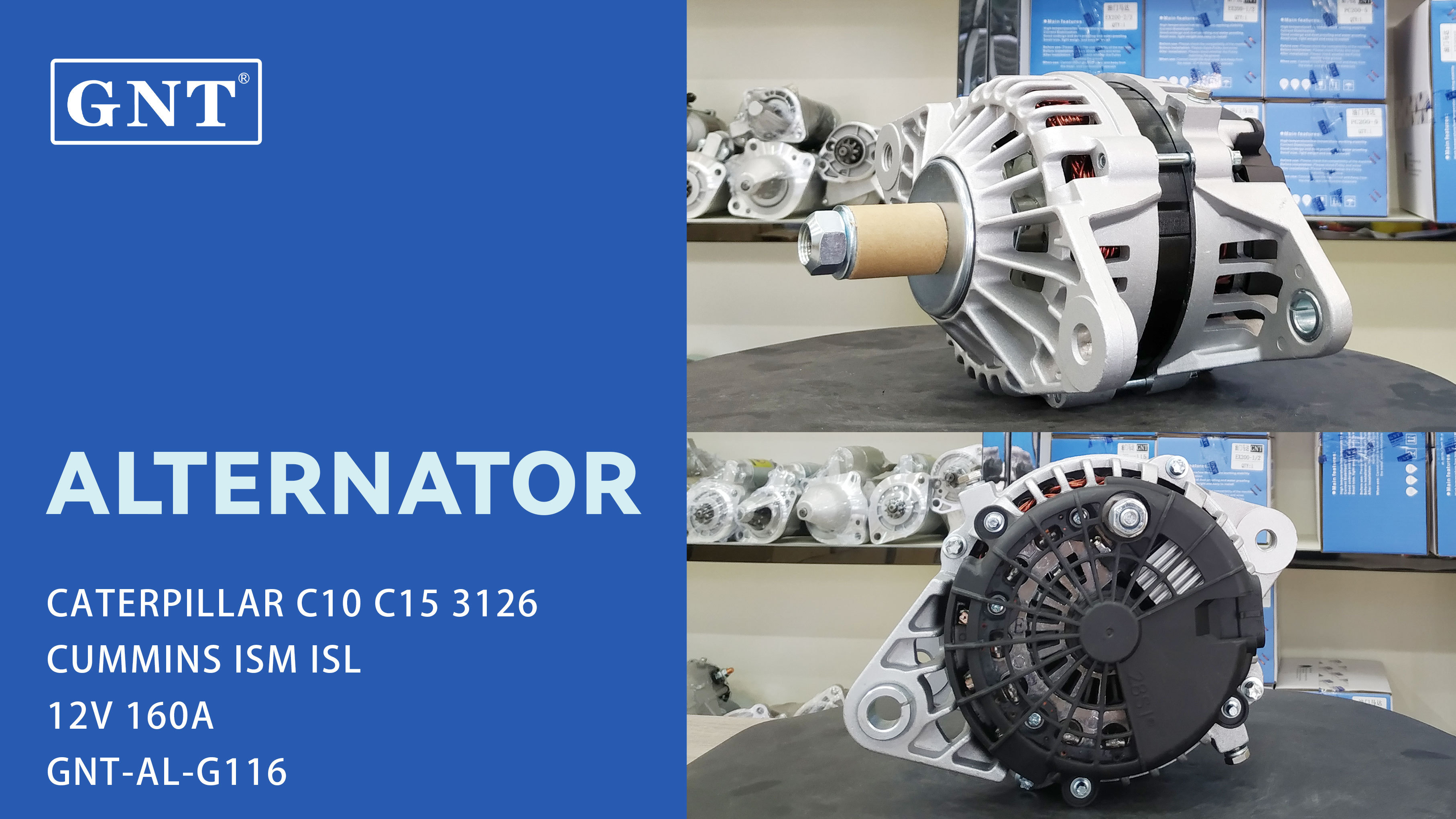 12V 160A Alternator compatible with CATERPILLAR 3126 Engine 110450 110555JHO 110803 8LHA2057V 8LHA2057VA 8LHA2057VGH 8LHA2070 8LHA2070V