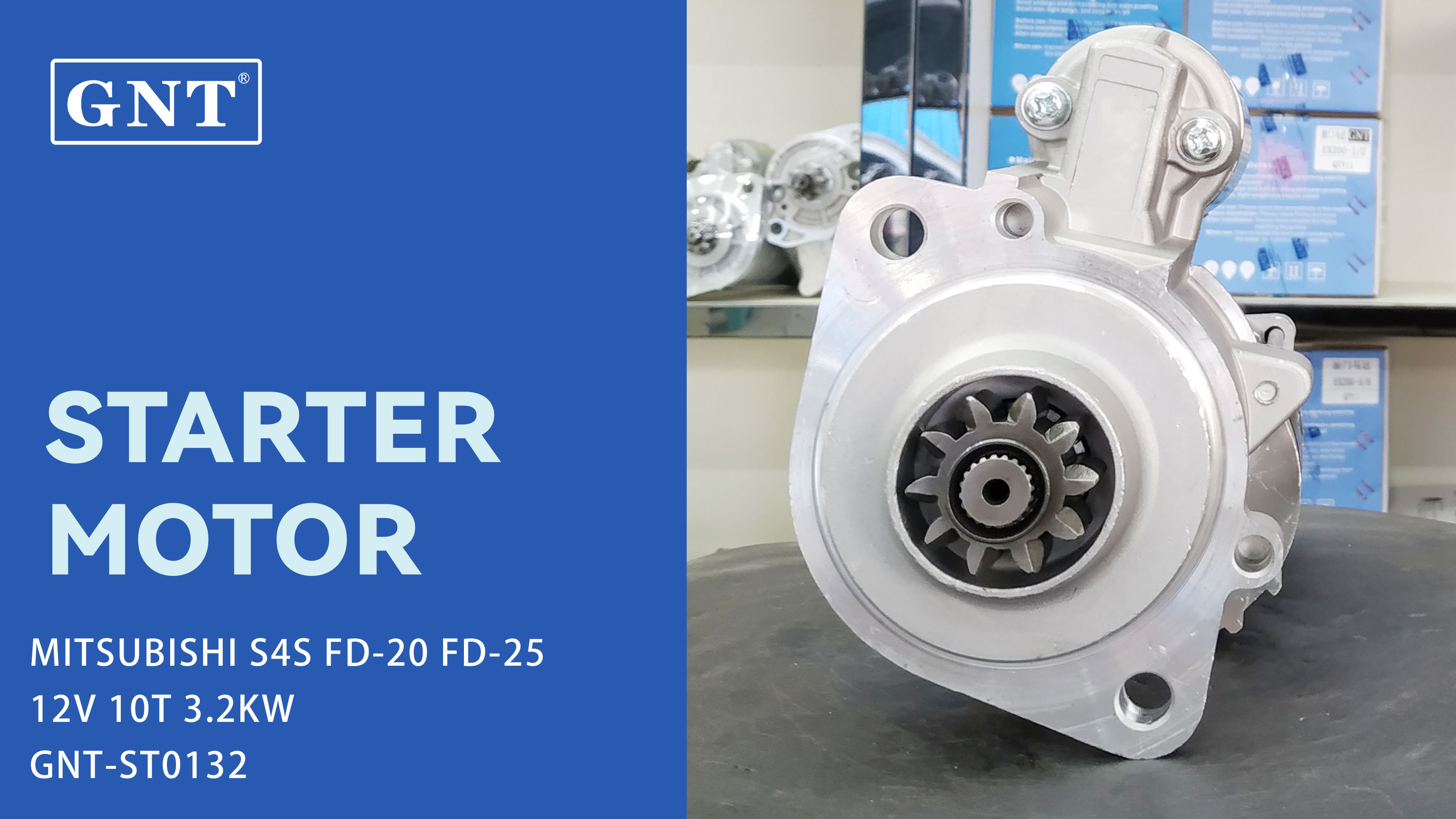 Mitsubishi Forklift FD-20 S4S Starter 3246600200, 32A6600201, 3246600700, 3246601200, M2T66271, M2TS5071