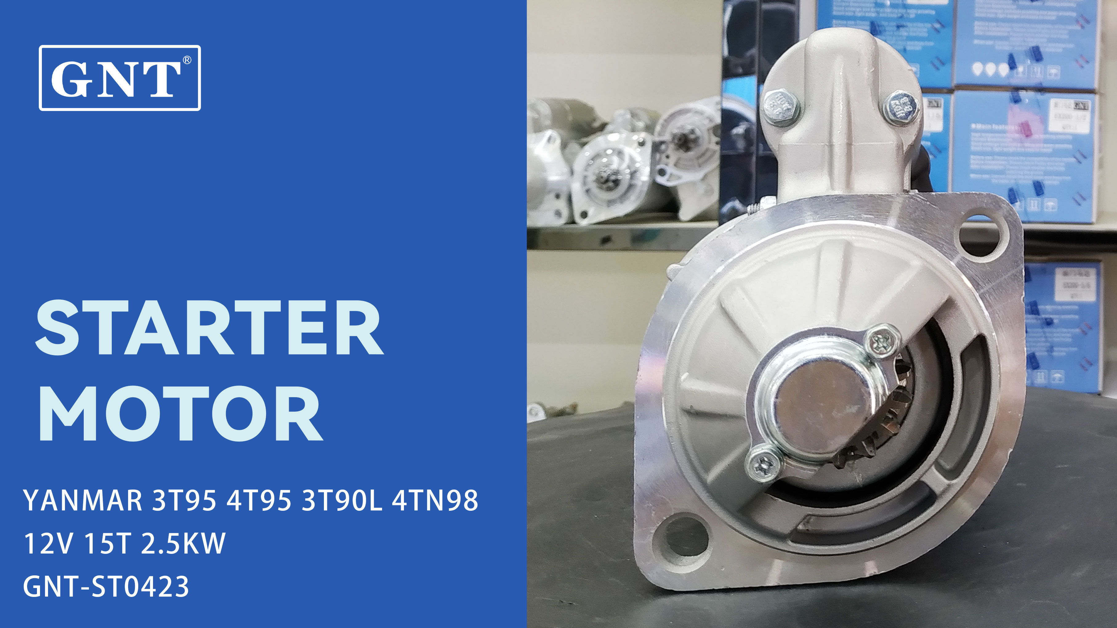 12V 15T GNT Starter compatible with YANMAR 4LH-3TE Engine 12940077011 20513065 12940077012 S1378 S1394 17100877010 17105877010 TM000A22801