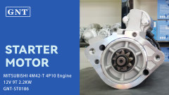 12V 9T GNT Starter Motor compatible with MITSUBISHI 4P10 4M42-T Engine M8T76171 DRS0689 ME193061 ME193880