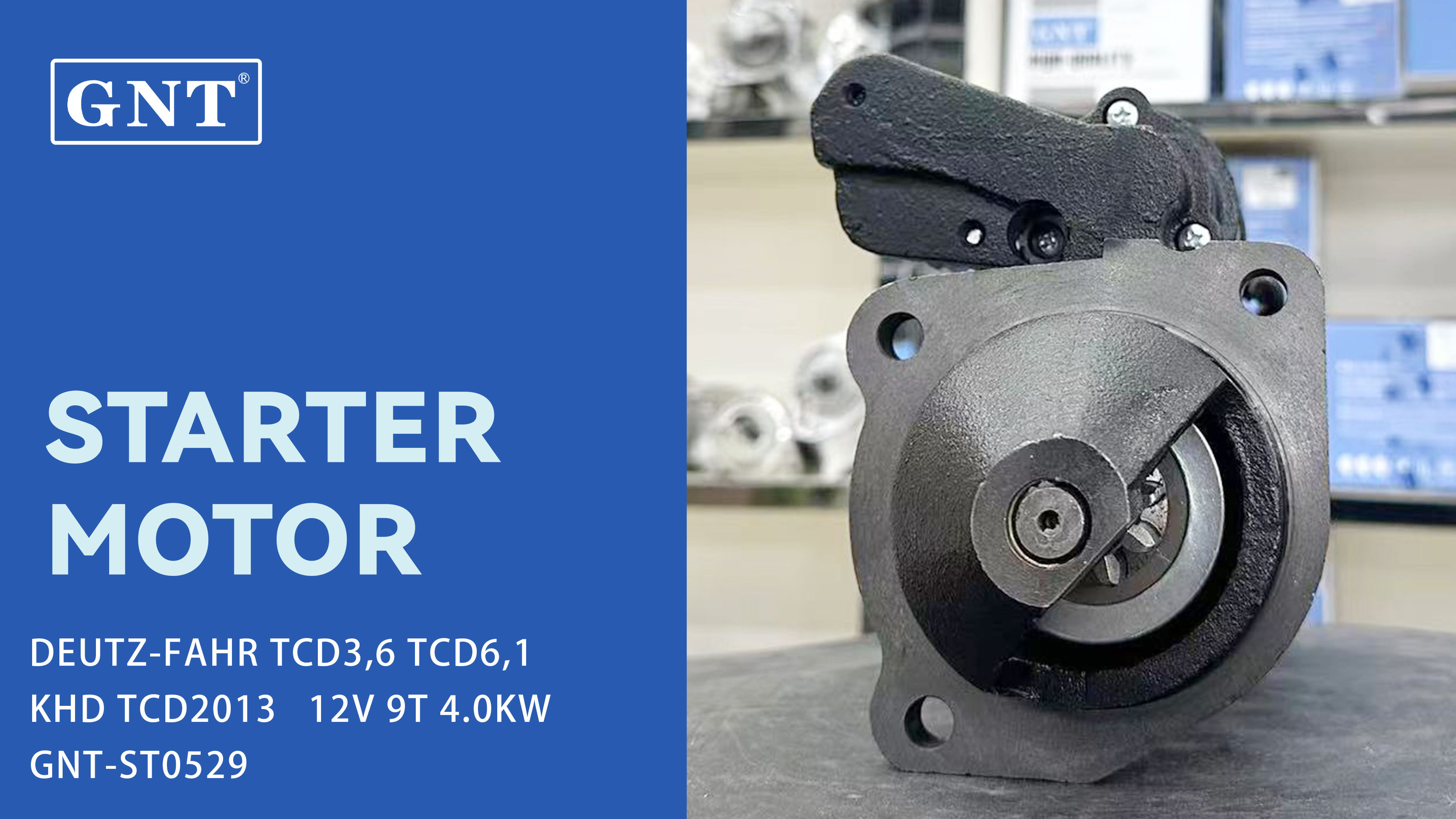 12V 9T GNT Starter for DEUTZ-FAHR TCD3,6 Engine 01182974 01183679 F836900060060 01183237 1853162 F71690060010 01183714 F836900060010