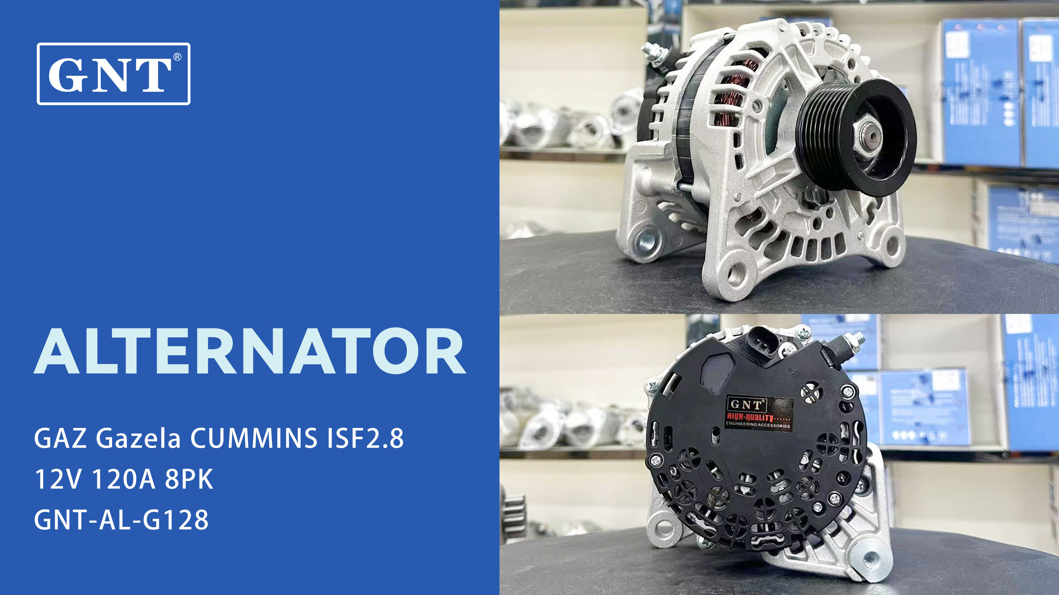 12V 120A GNT Alternator compatible with GAZ Gazela CUMMINS ISF2.8 Engine 5318120 5262499 JFZ11201102WX 5266781 ALR3781