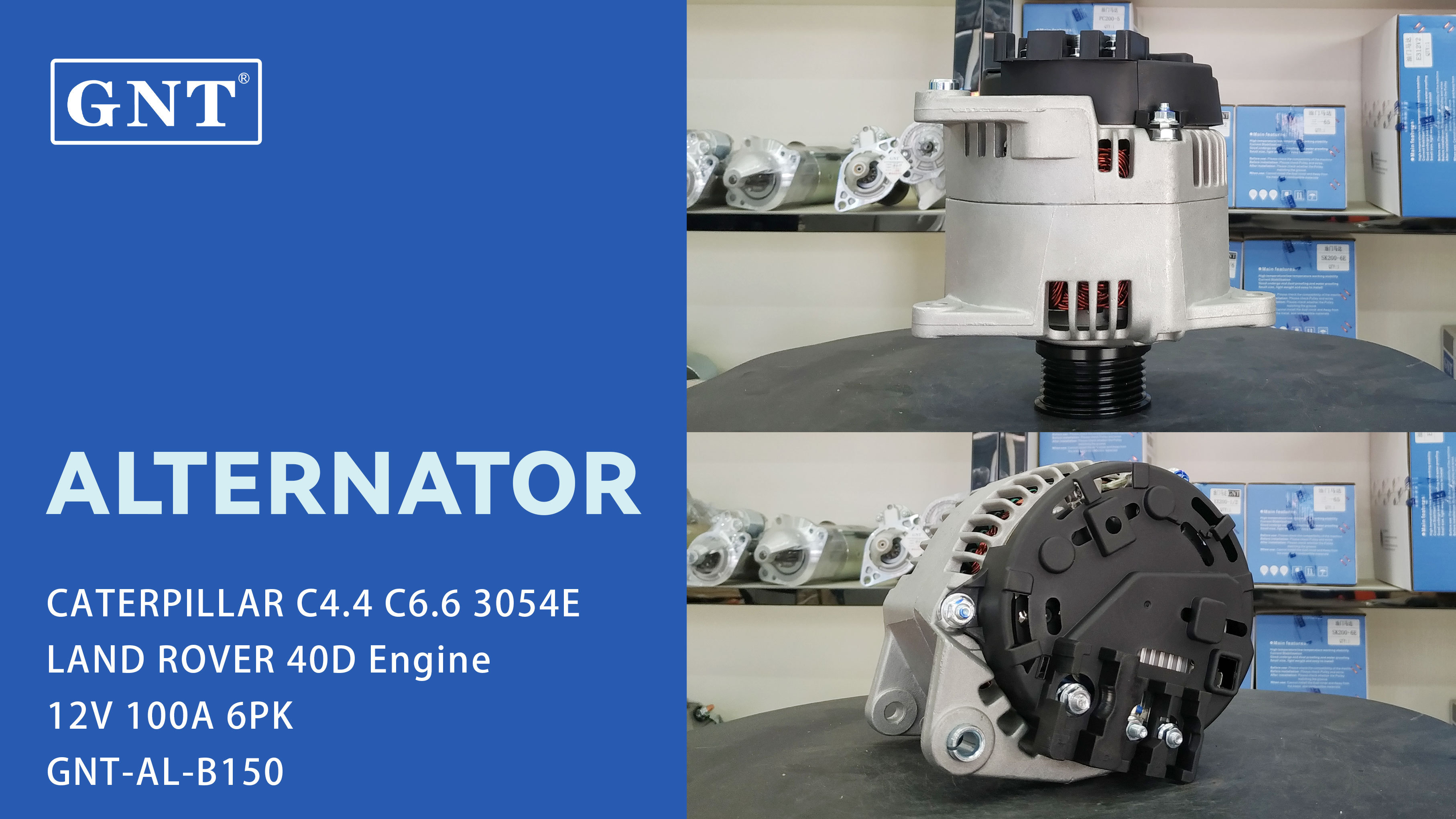 12V 100A GNT Alternator for CATERPILLAR 3054C Engine 1022118120 DAN1091 1022118121 DAN649 11203433 IA1204 063377463010 AAK5580 DRA0028
