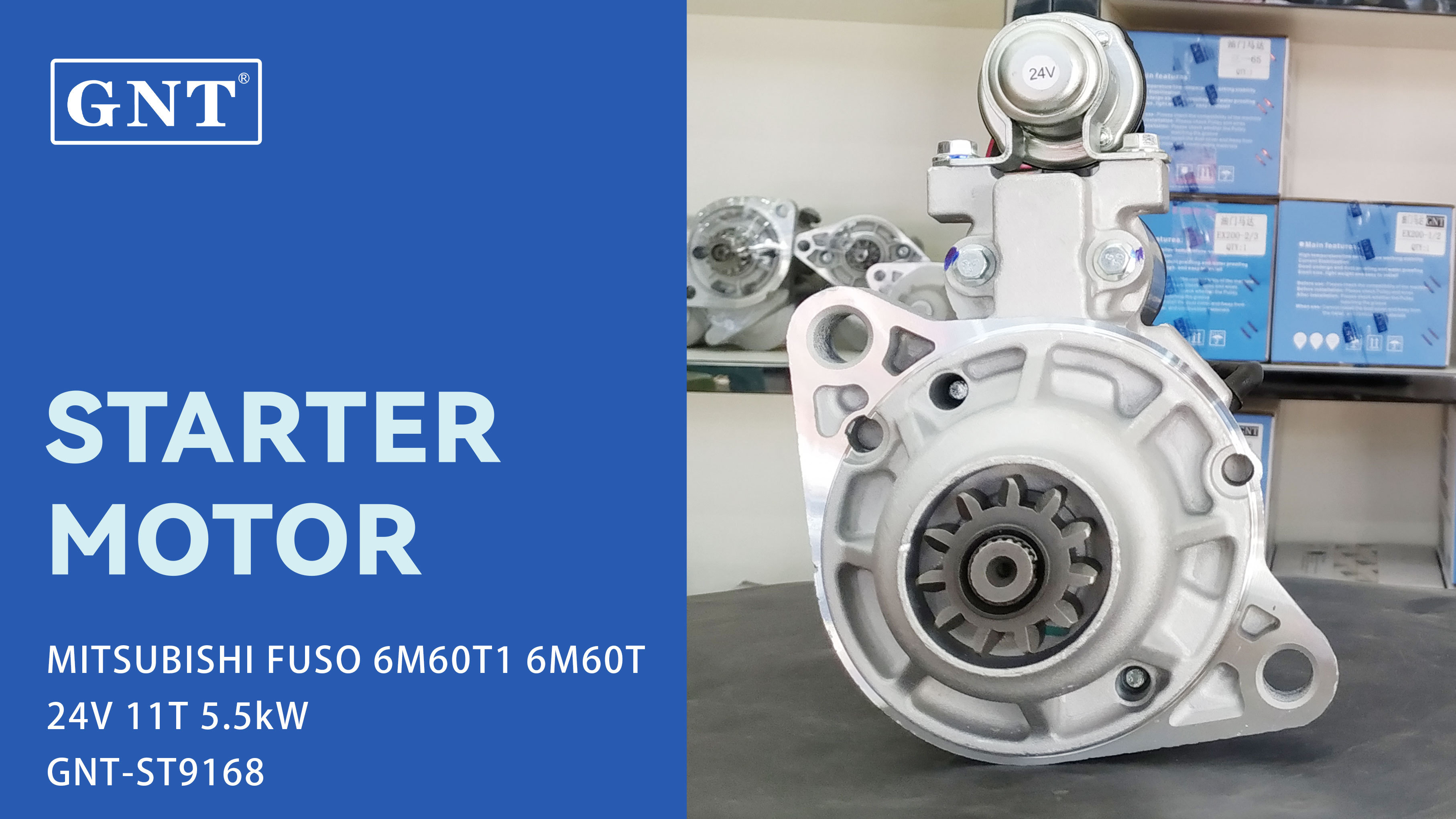 24V 11T GNT Starter compatible with MITSUBISHI FUSO 6M60T 6M60T1 6M60T2 Engine M8T62271ZZ9 ME300682 DRS1092 CST35661GS STM2271
