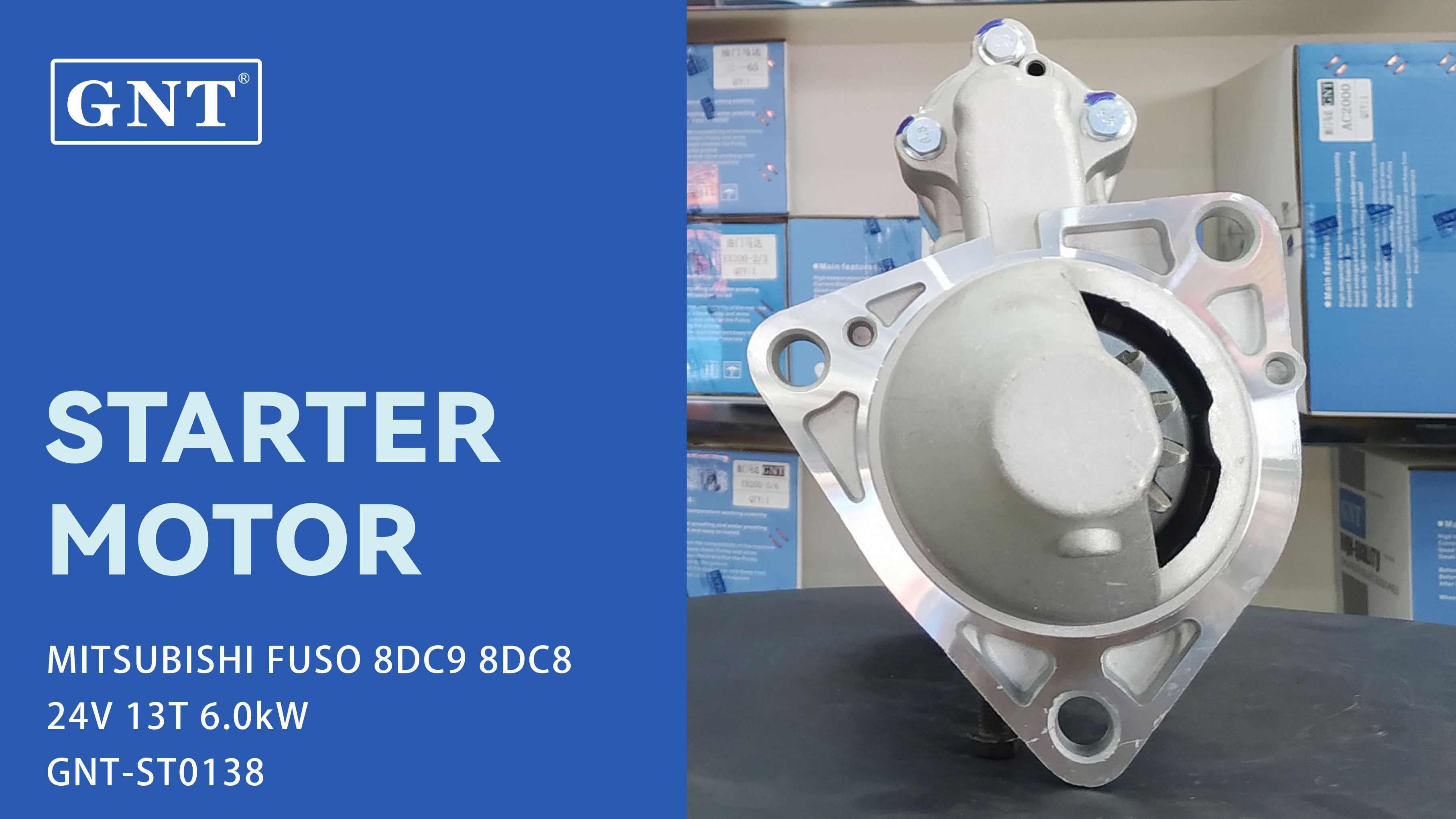 24V 13T GNT Starter Motor for MITSUBISHI 8DC9 Engine M004T95071 23300J5500 23300J5508 M004T95072 3610070001 M004T95076 M004T95082 ME090923