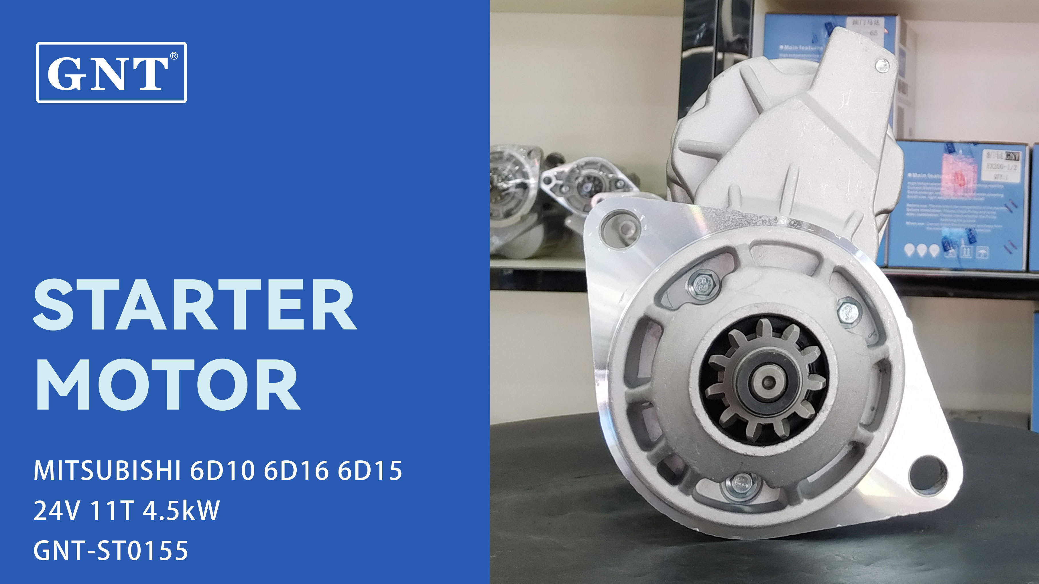 24V 11T GNT Starter Motor for MITSUBISHI 6D15 Engine M003T56072 M3T56072 3610093011 M3T56073 M003T56084 M3T56070 0280004880 M3T56071