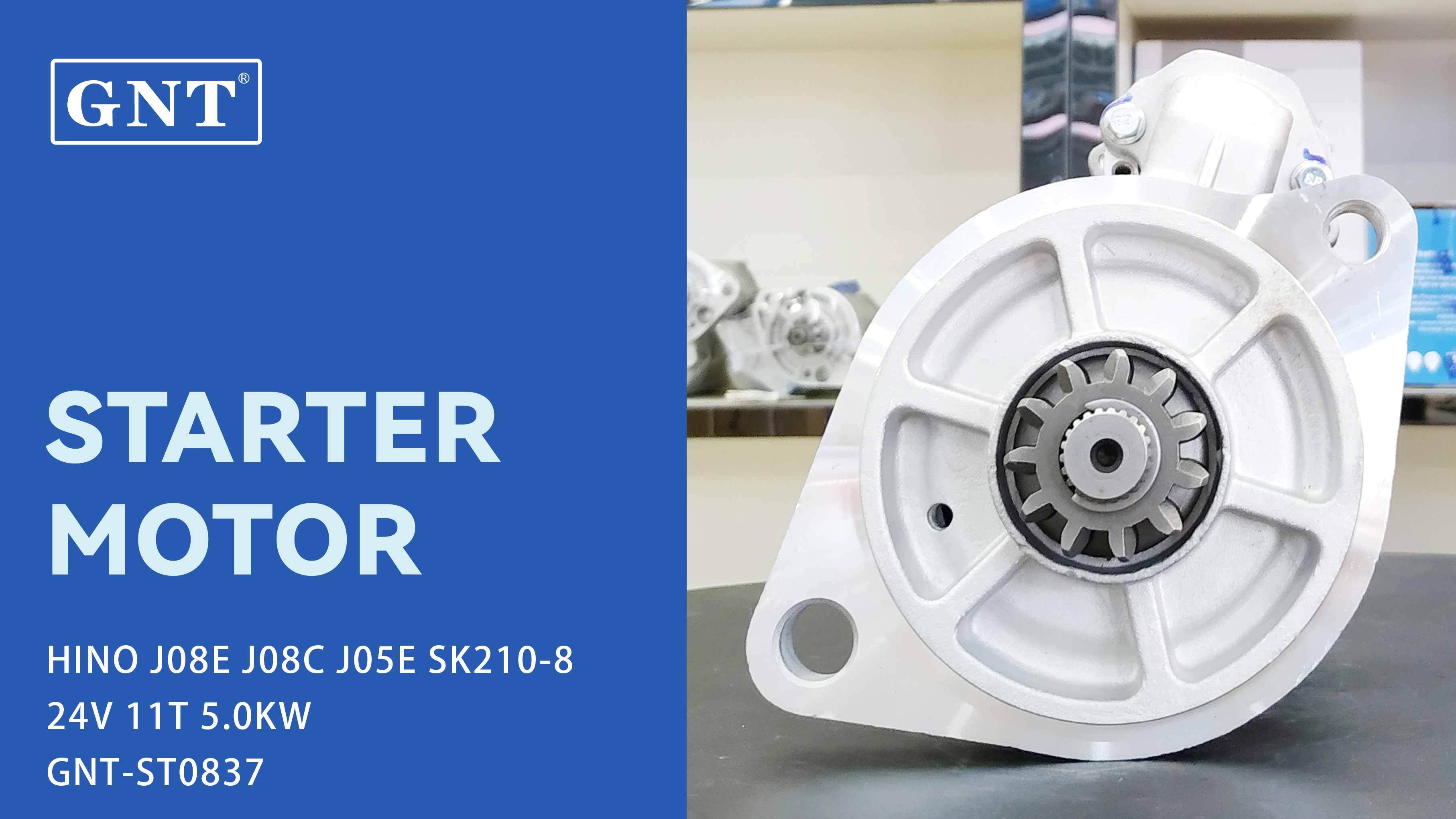 24V 11T Starter compatible with HINO J08E Engine 28100E0082 28100EW030 03655020039 03655020054 03655020141 03655020146 03655020213