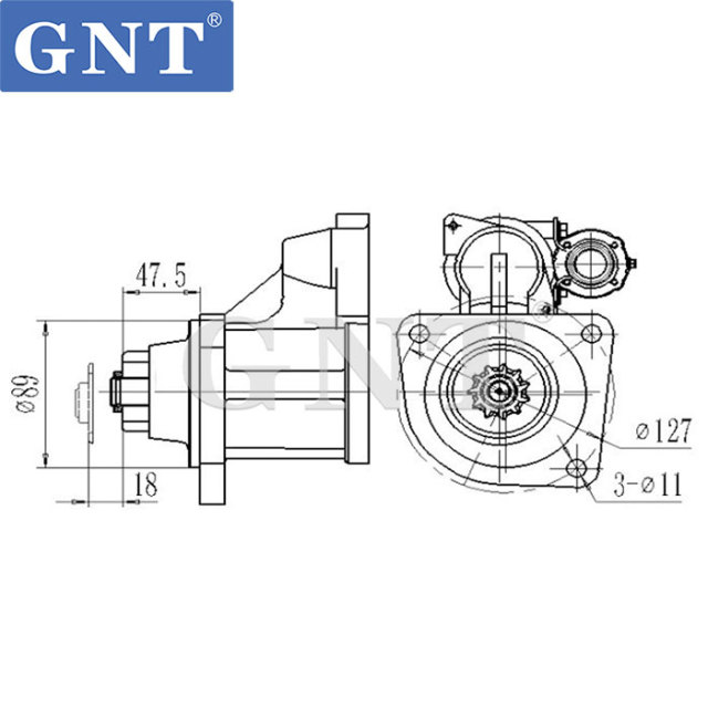 24V 10T Starter compatible with 38MT DELCO STD4326EC STD4326LP STD4326MA STD4326MH STD4326NB STD4326NL STD4326TJ STN4326LP STN4326TJ