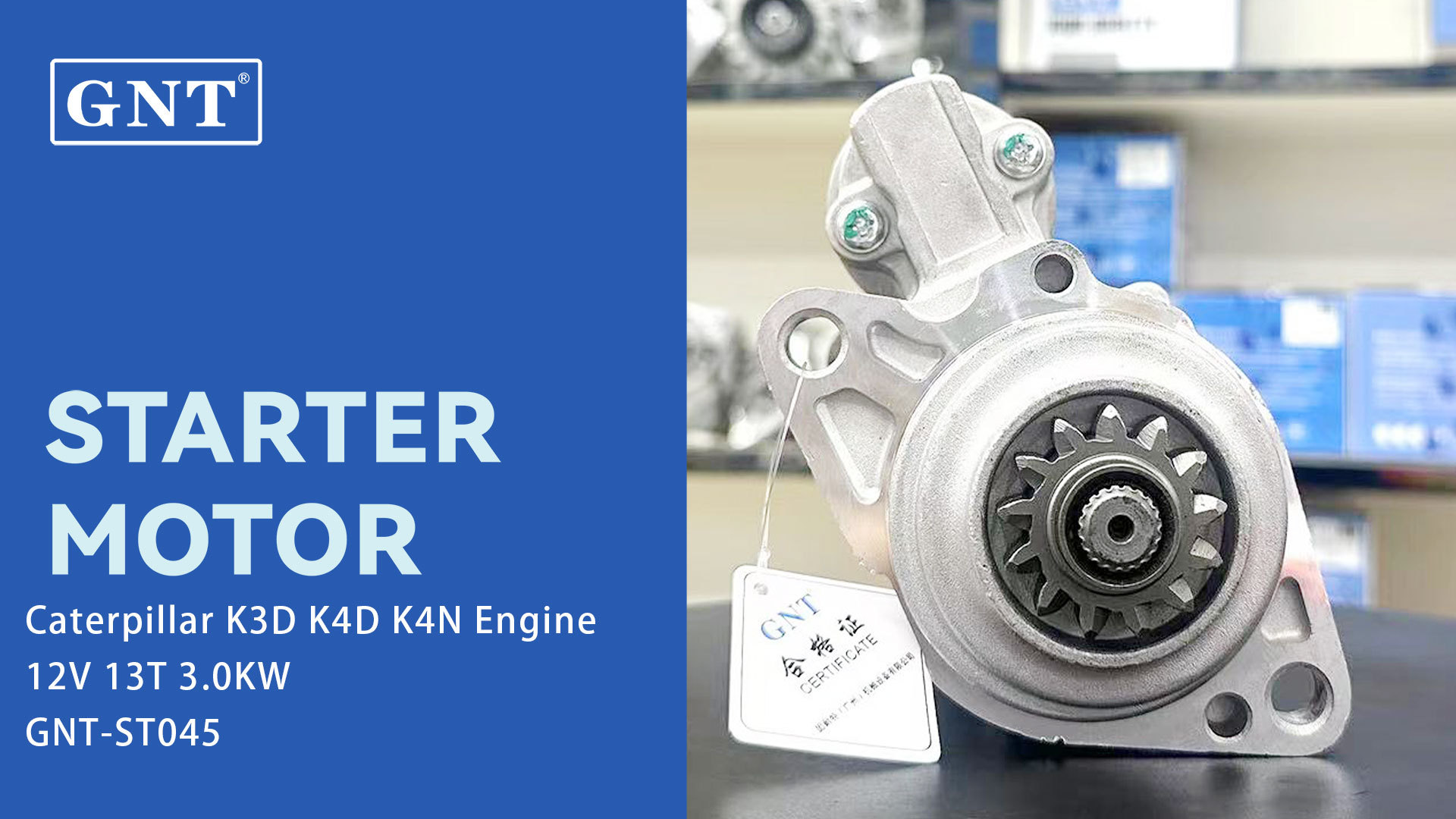12V 13T 3.0KW Starter compatible with Caterpillar K3D Engine CST35164 CST35164AS CST35164ES CST35164OS CST35164RS 1962781C1 1958486 807950 911410