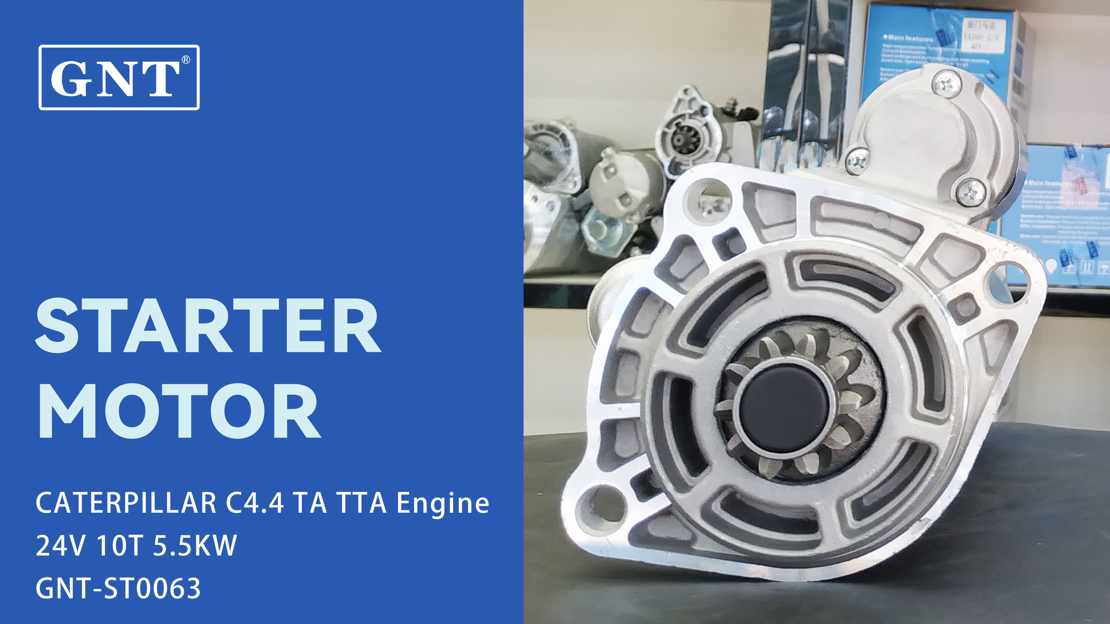 24V 10T GNT Starter Motor compatible with CATERPILLAR C4.4 C7.1 TTA TA Engine 3825901 11131889 11132186 AZF4801 AZF4838 IS1295 STI4838 STI4838UL MS447 3417602 T411405