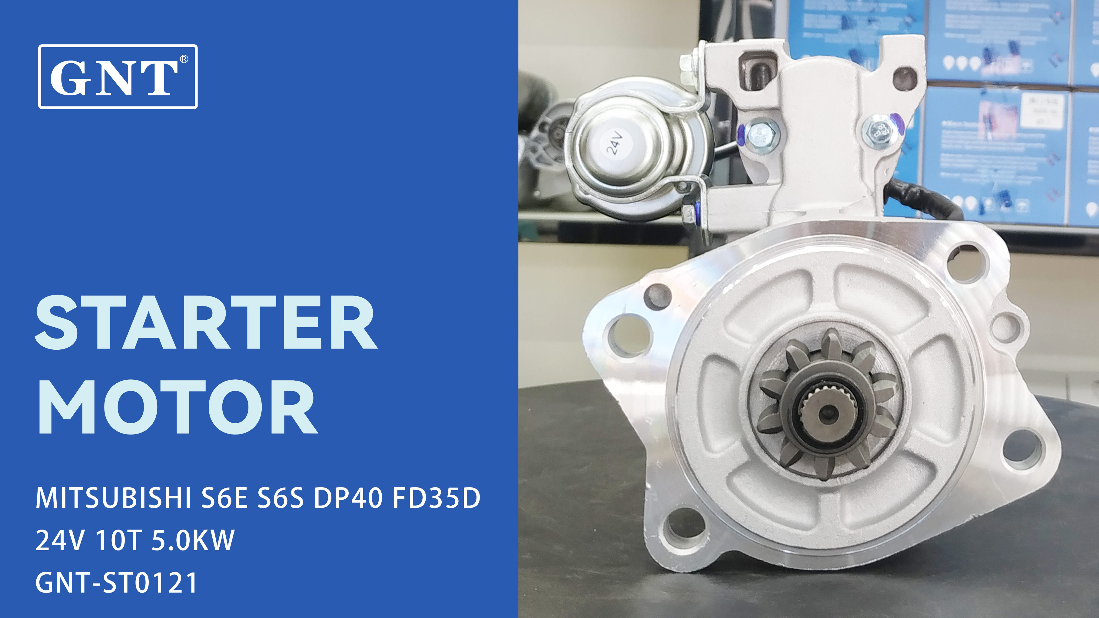 24V 10T GNT Starter Motor for MITSUBISHI FD40D FD45D FD38 FD35D2 DP40 Engine 32B6602302 32B6610100 32B6610200 32B6620100 32B6620104 33B6600200 M008T60371 M008T60372 M008T60373